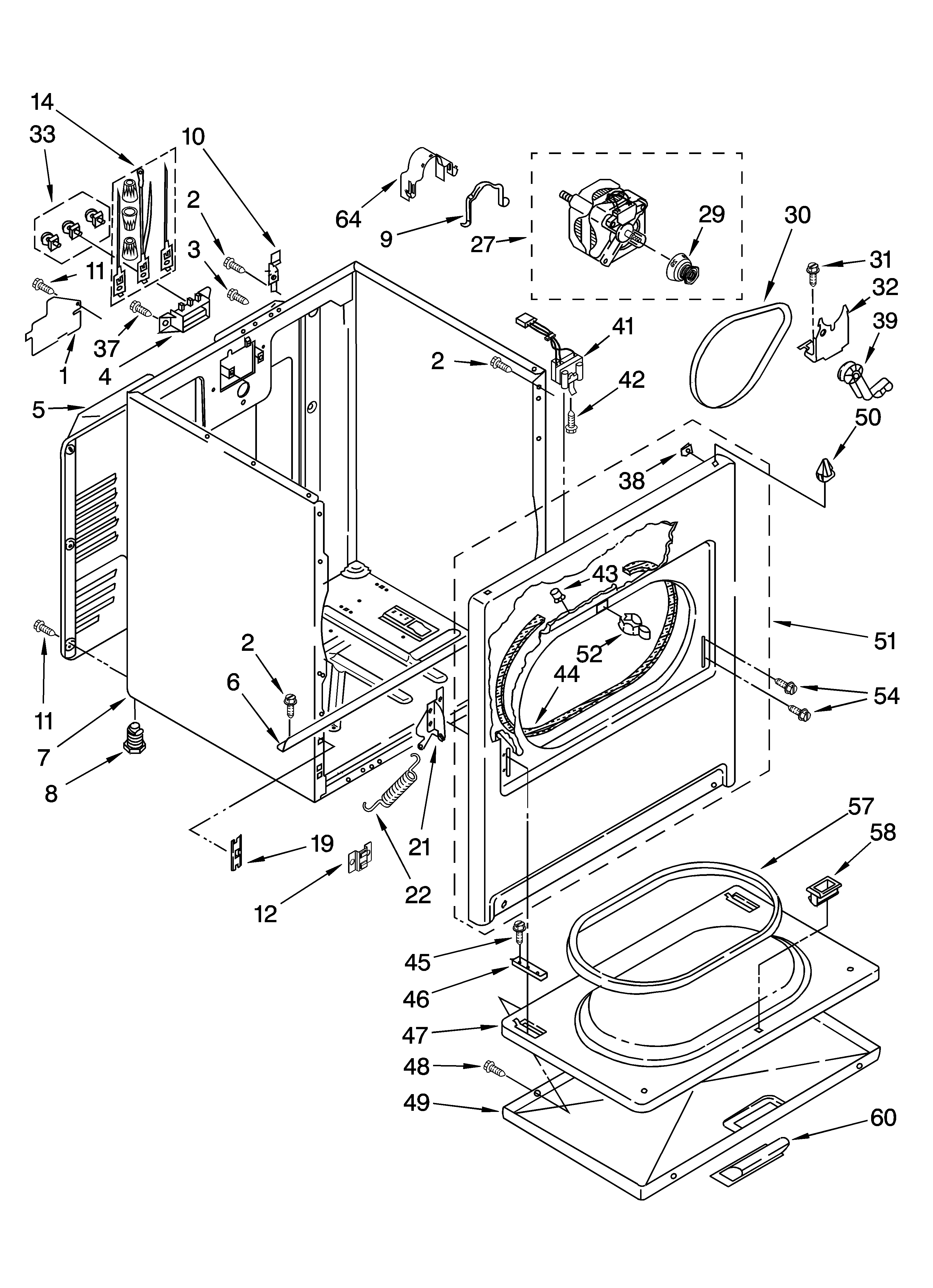 Kenmore 11067542600 cabinet parts diagram