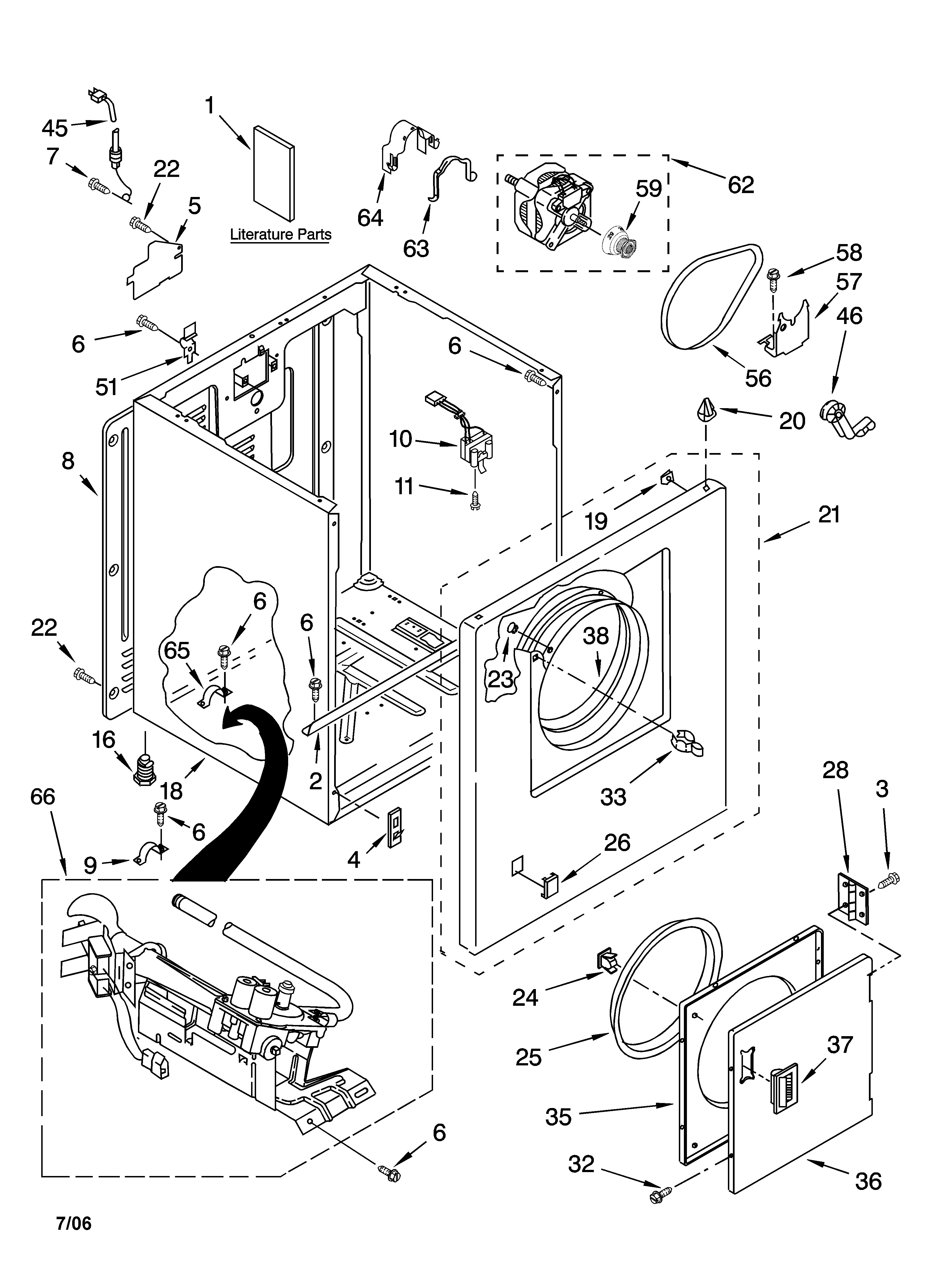 Kenmore 11077322600 cabinet parts diagram