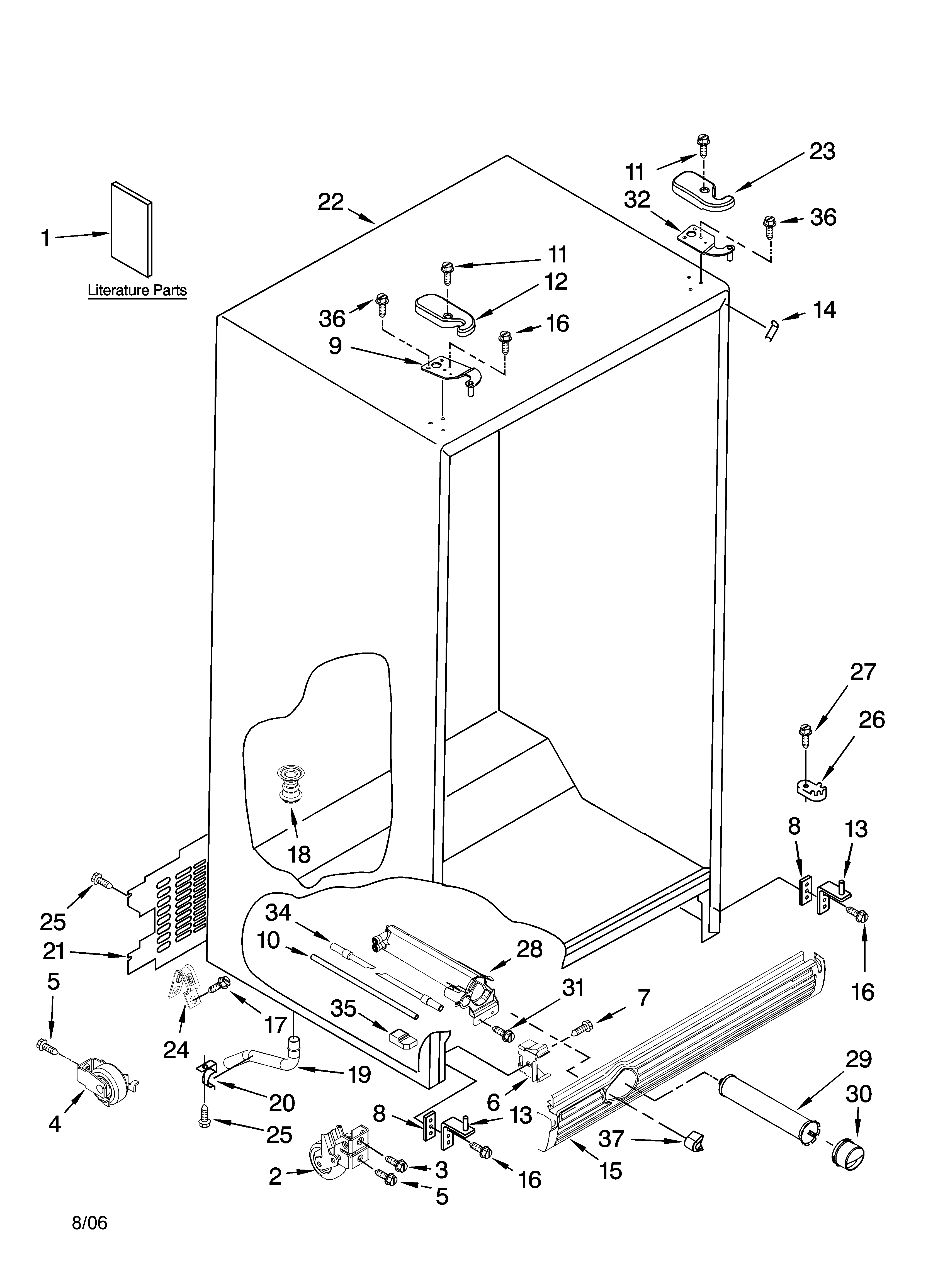 Kenmore 10656879600 cabinet parts diagram