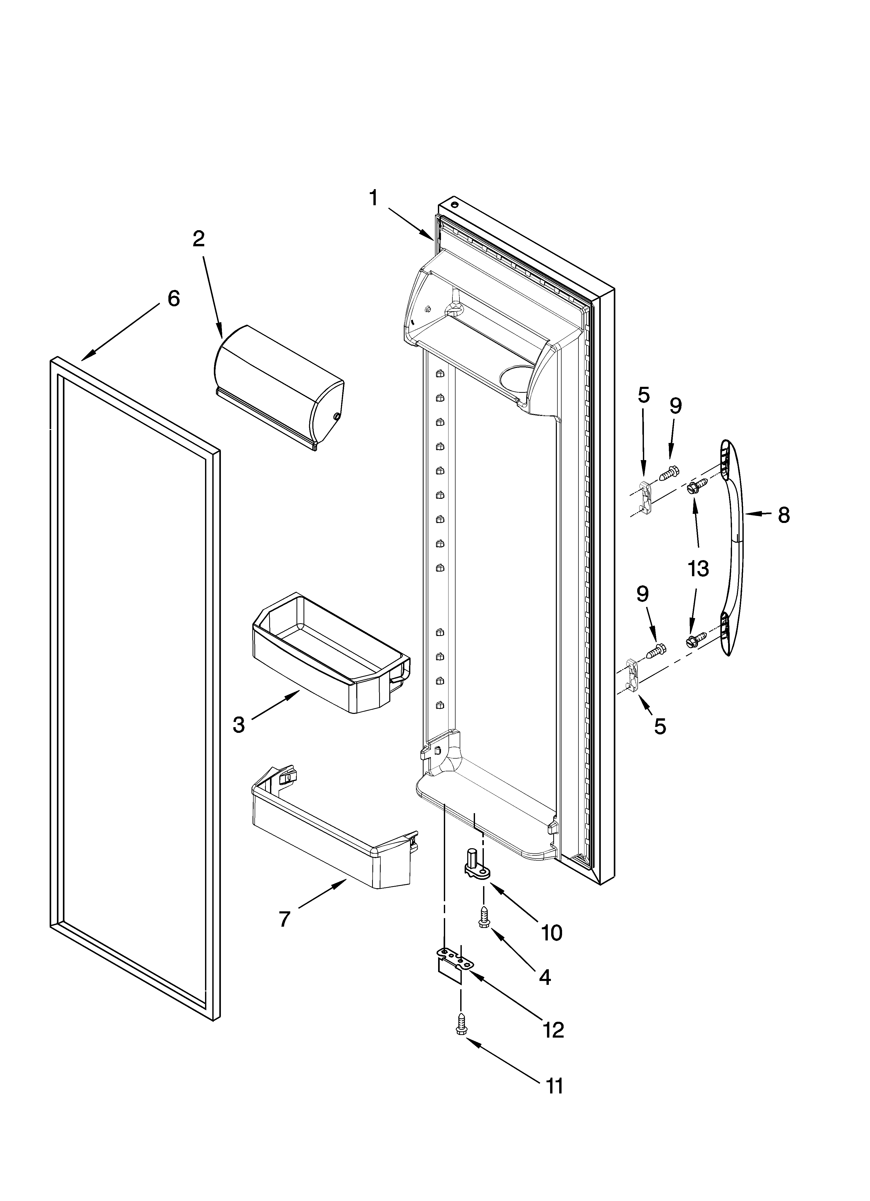 Kenmore 10656879600 refrigerator door parts diagram