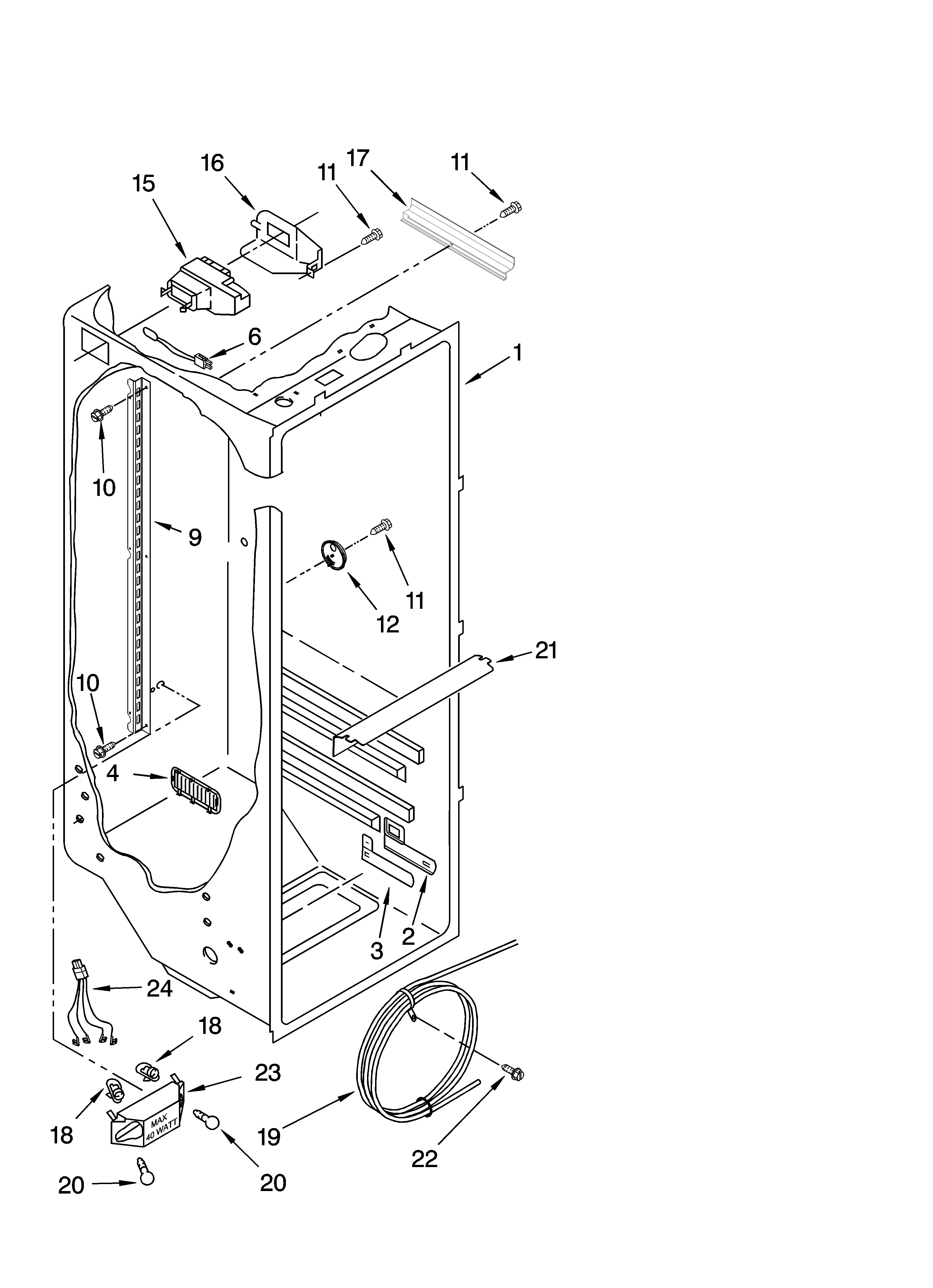 Kenmore Elite 10657794700 refrigerator liner parts diagram