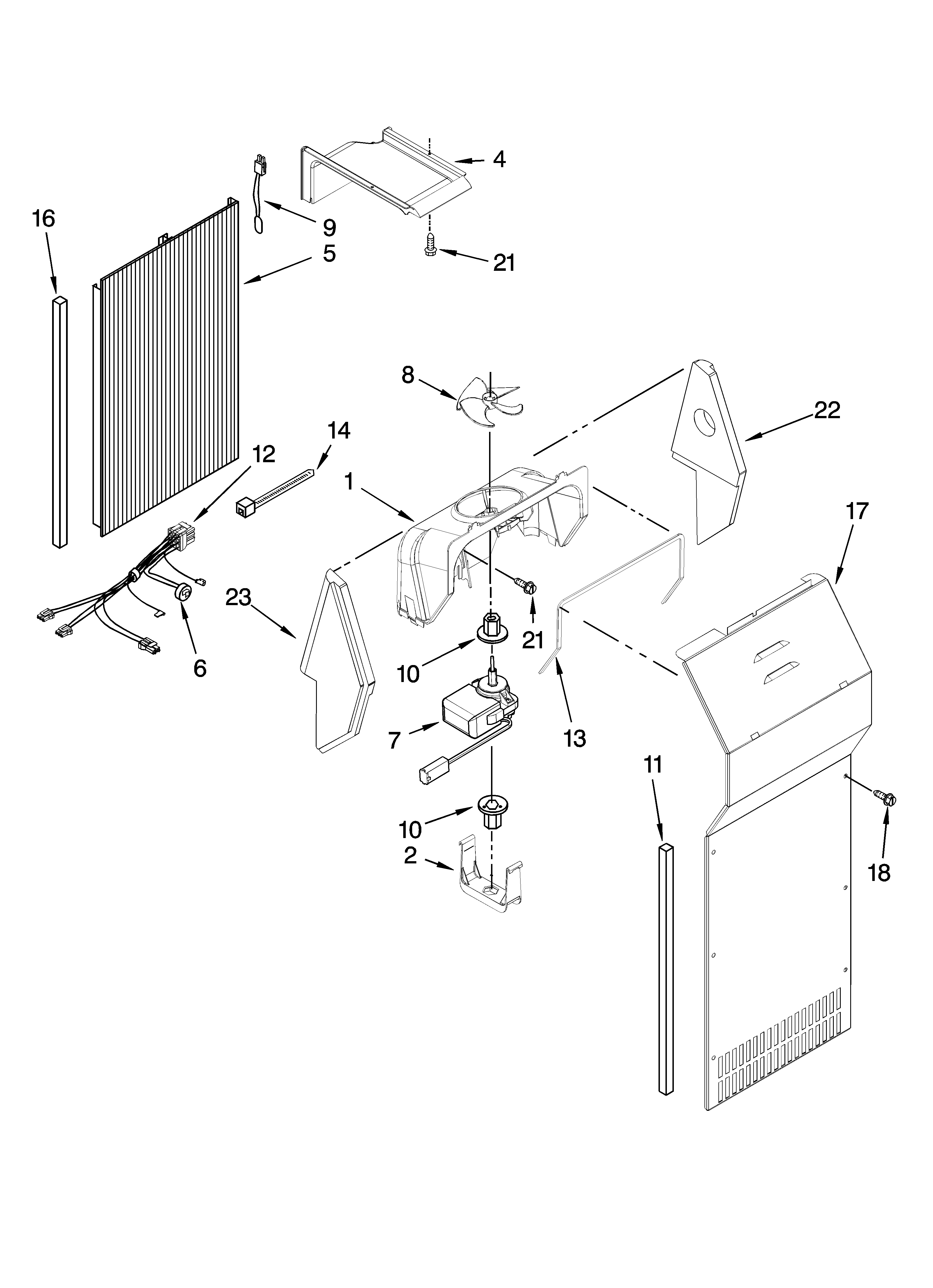 Kenmore Elite 10657794700 air flow parts diagram