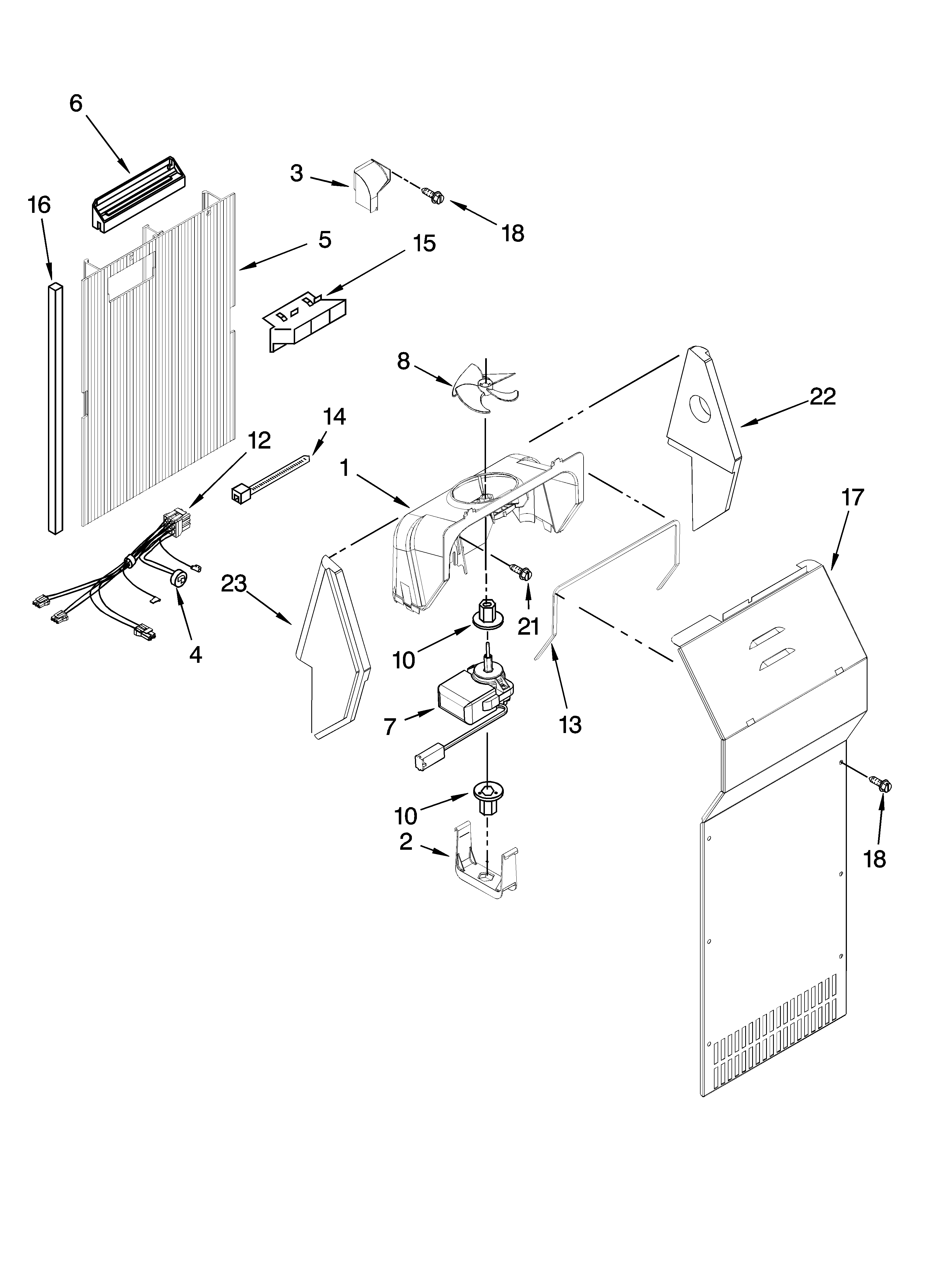 Kenmore 10656734602 air flow parts diagram