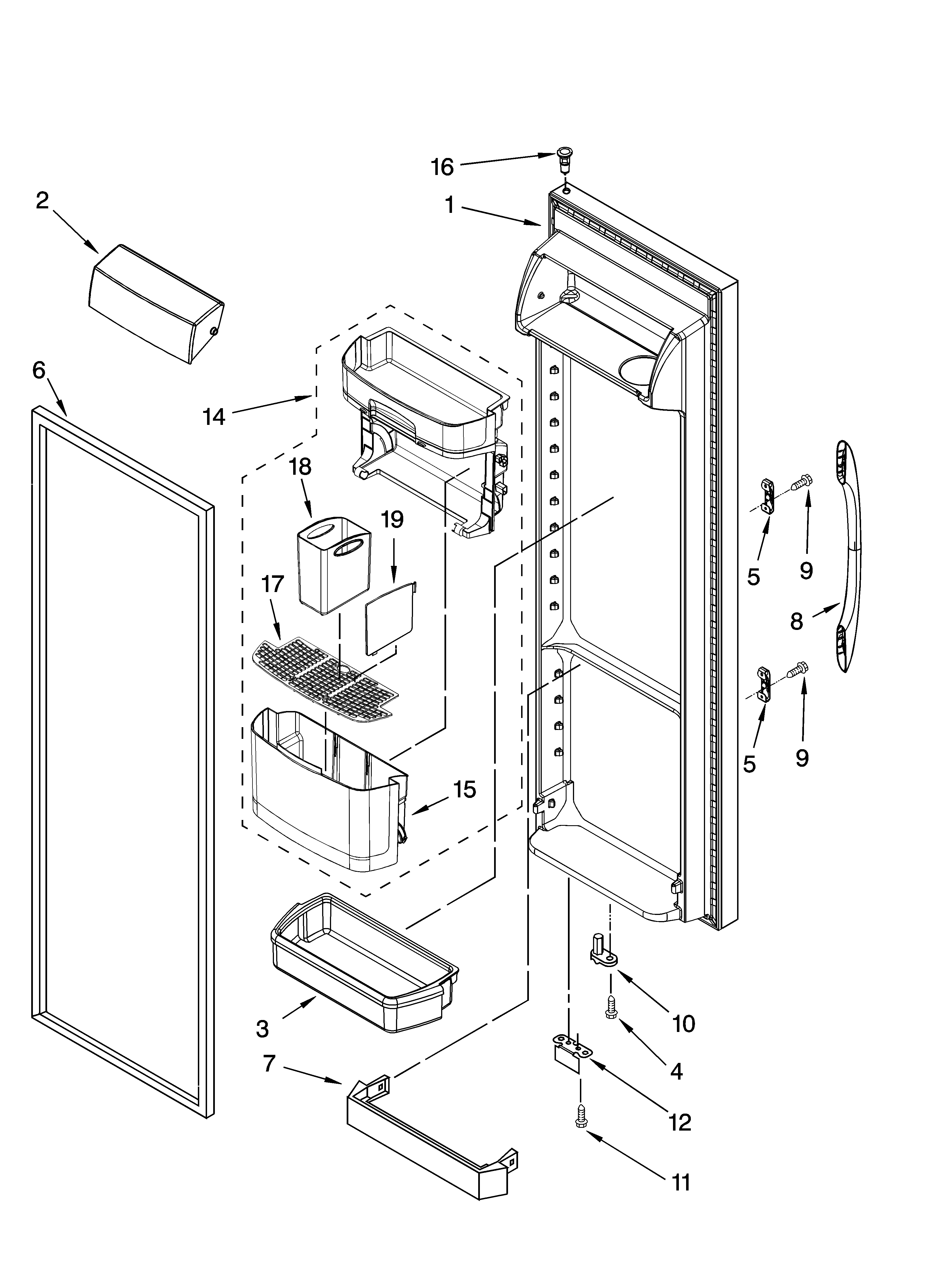 Kenmore 10656786603 refrigerator door parts diagram