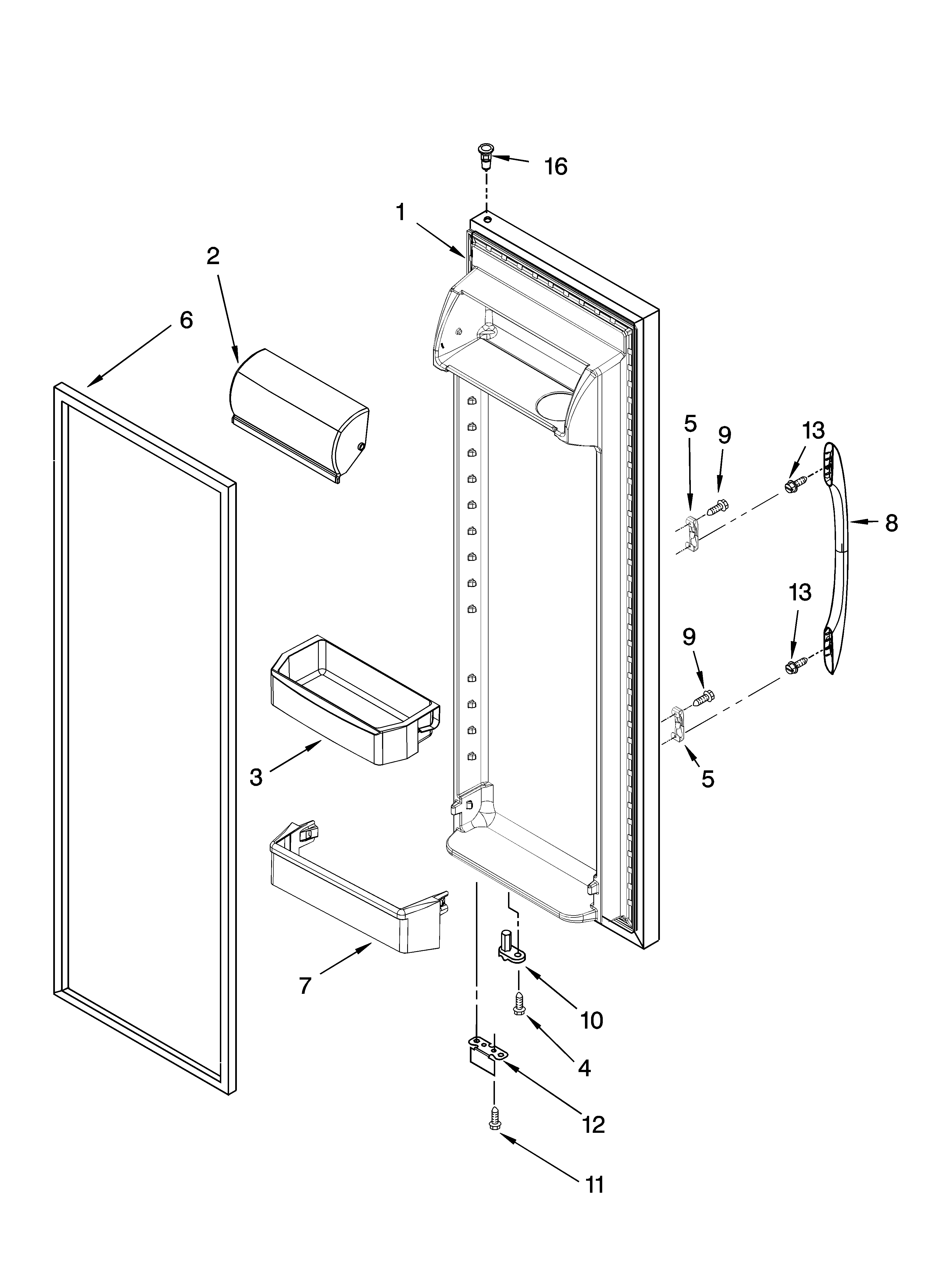 Kenmore 10656839603 refrigerator door parts diagram