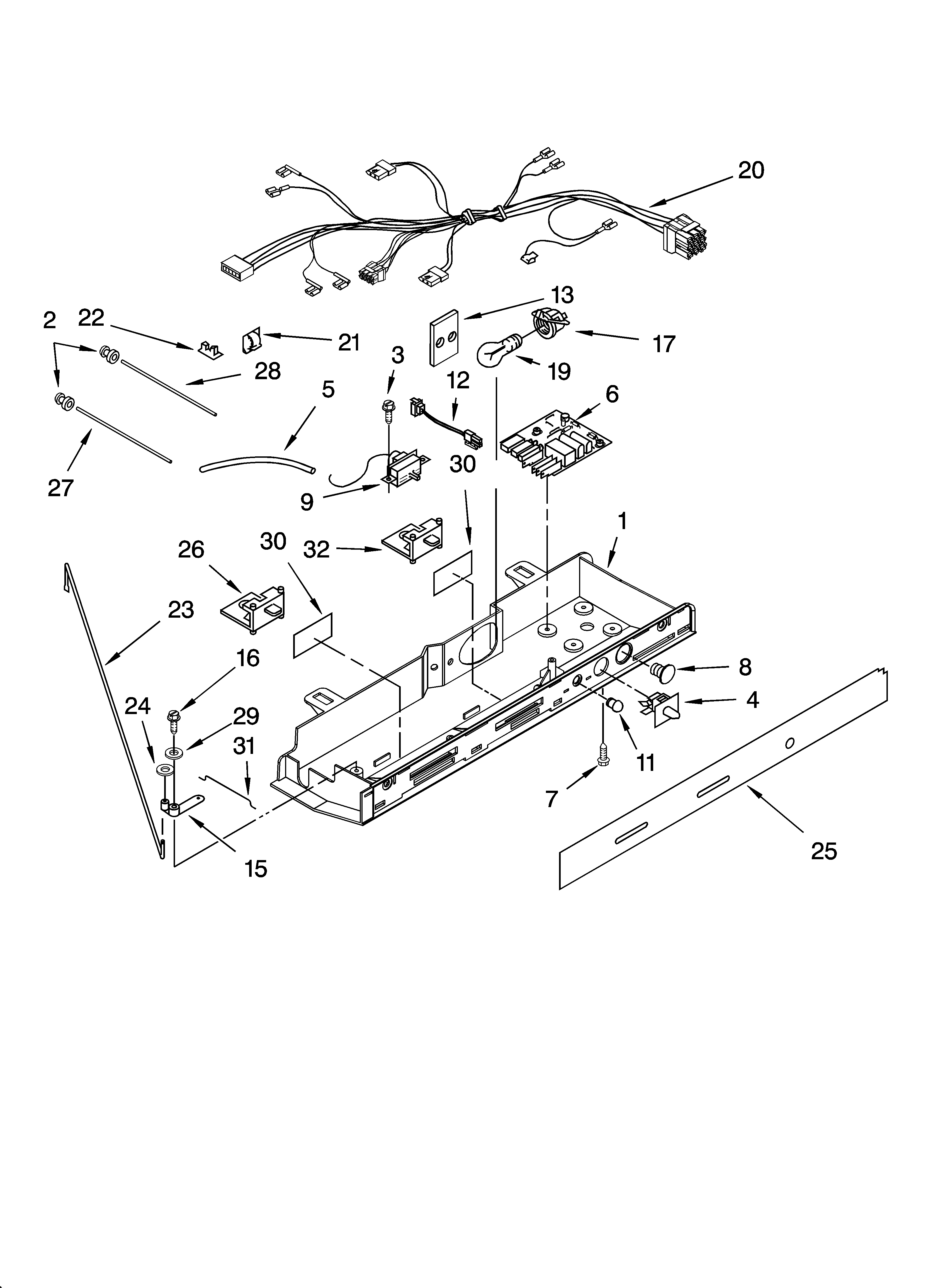 Kenmore 10656996601 control parts diagram