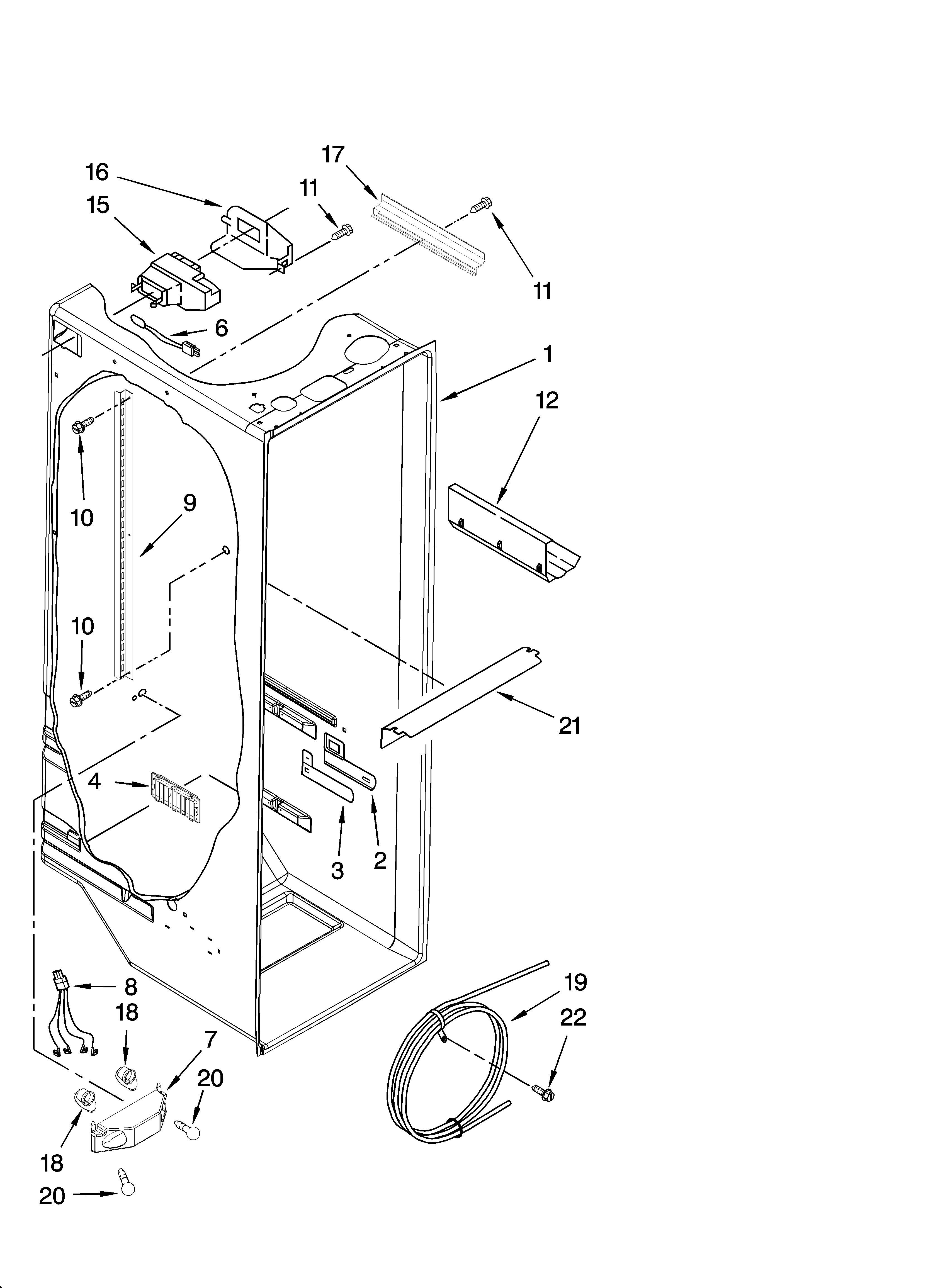 Kenmore Elite 10658174702 refrigerator liner parts diagram