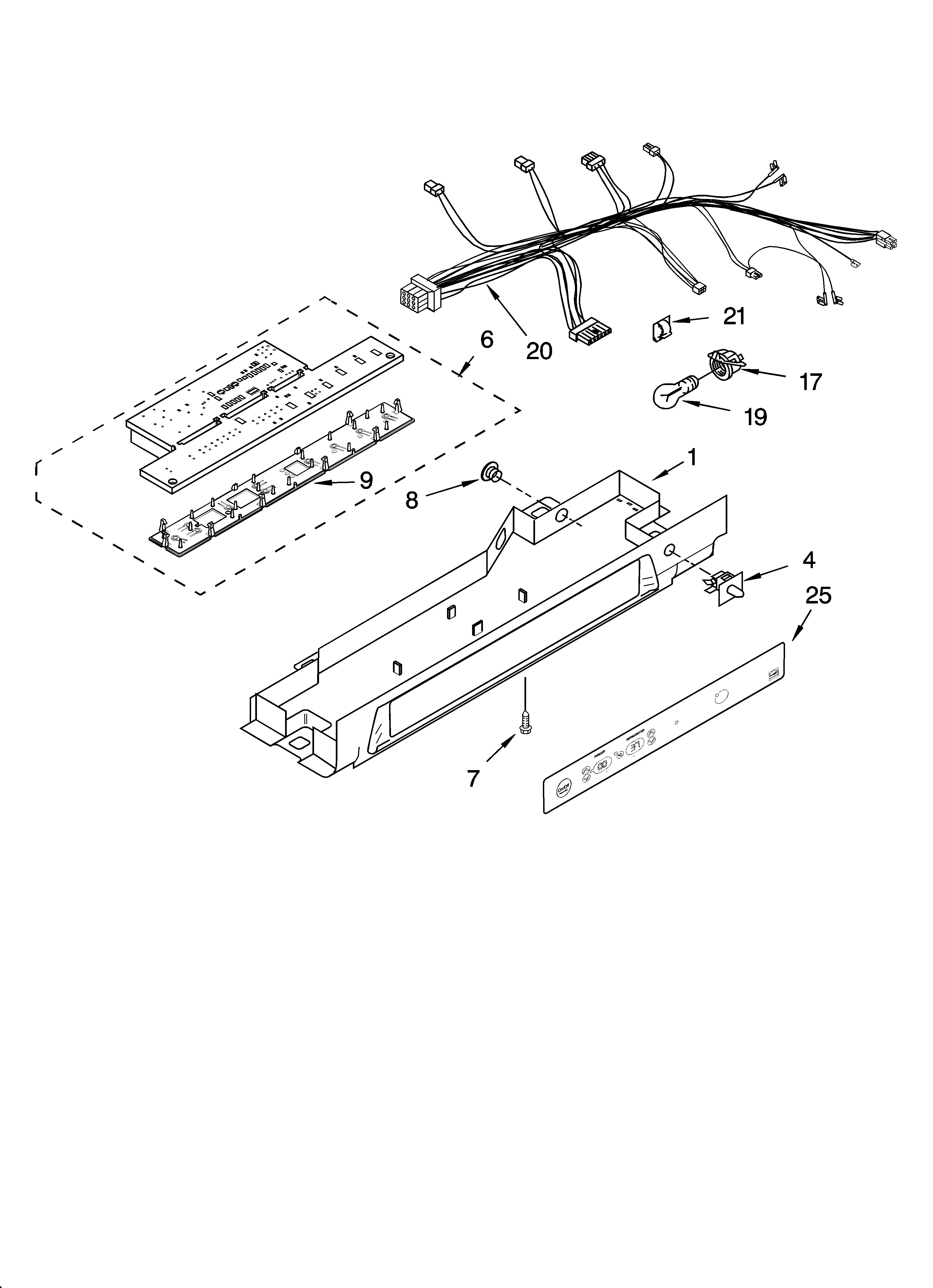 Kenmore Elite 10658174702 control parts diagram
