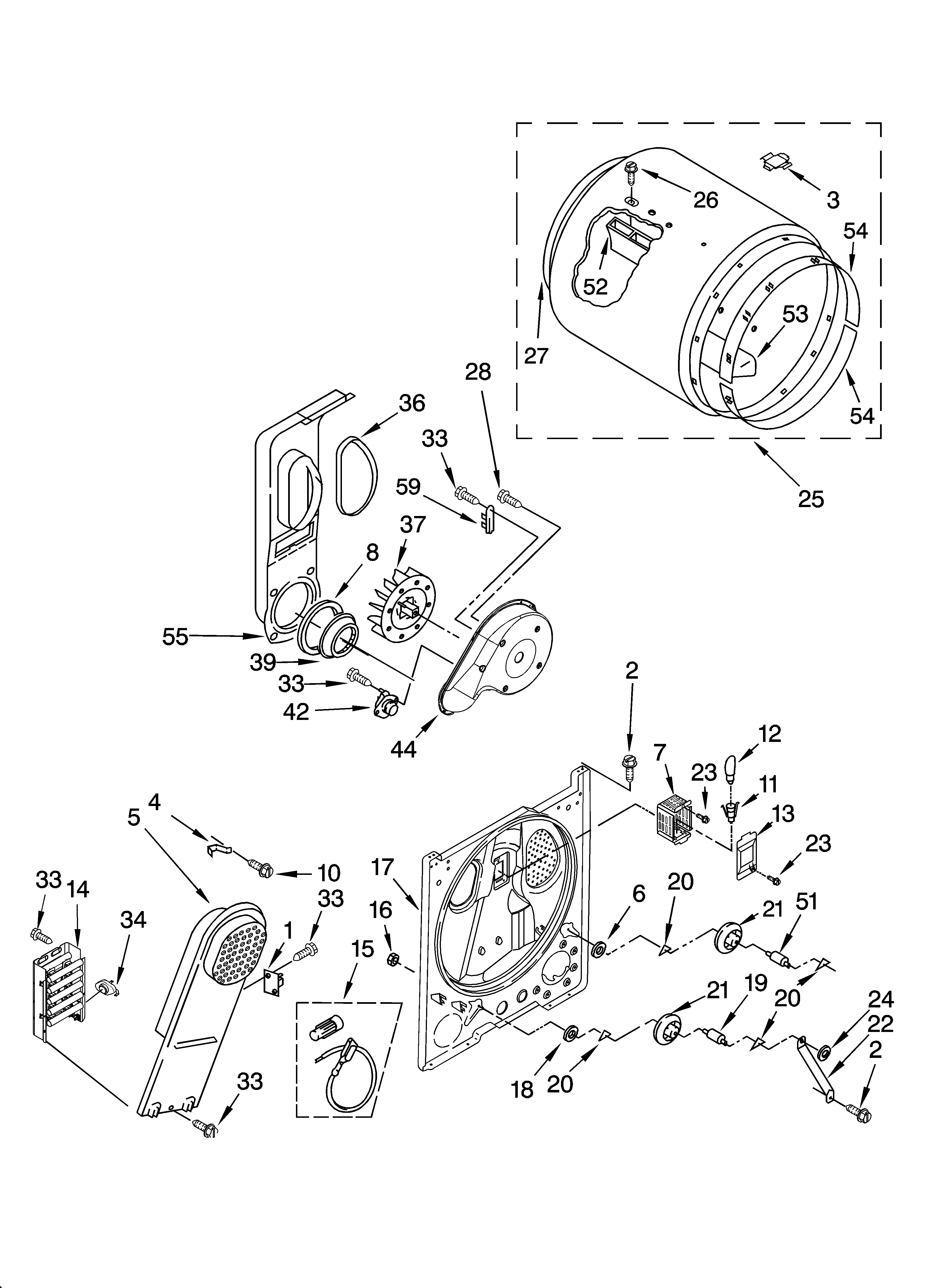 Kenmore 110C66652502 bulkhead parts, optional parts (not included) diagram