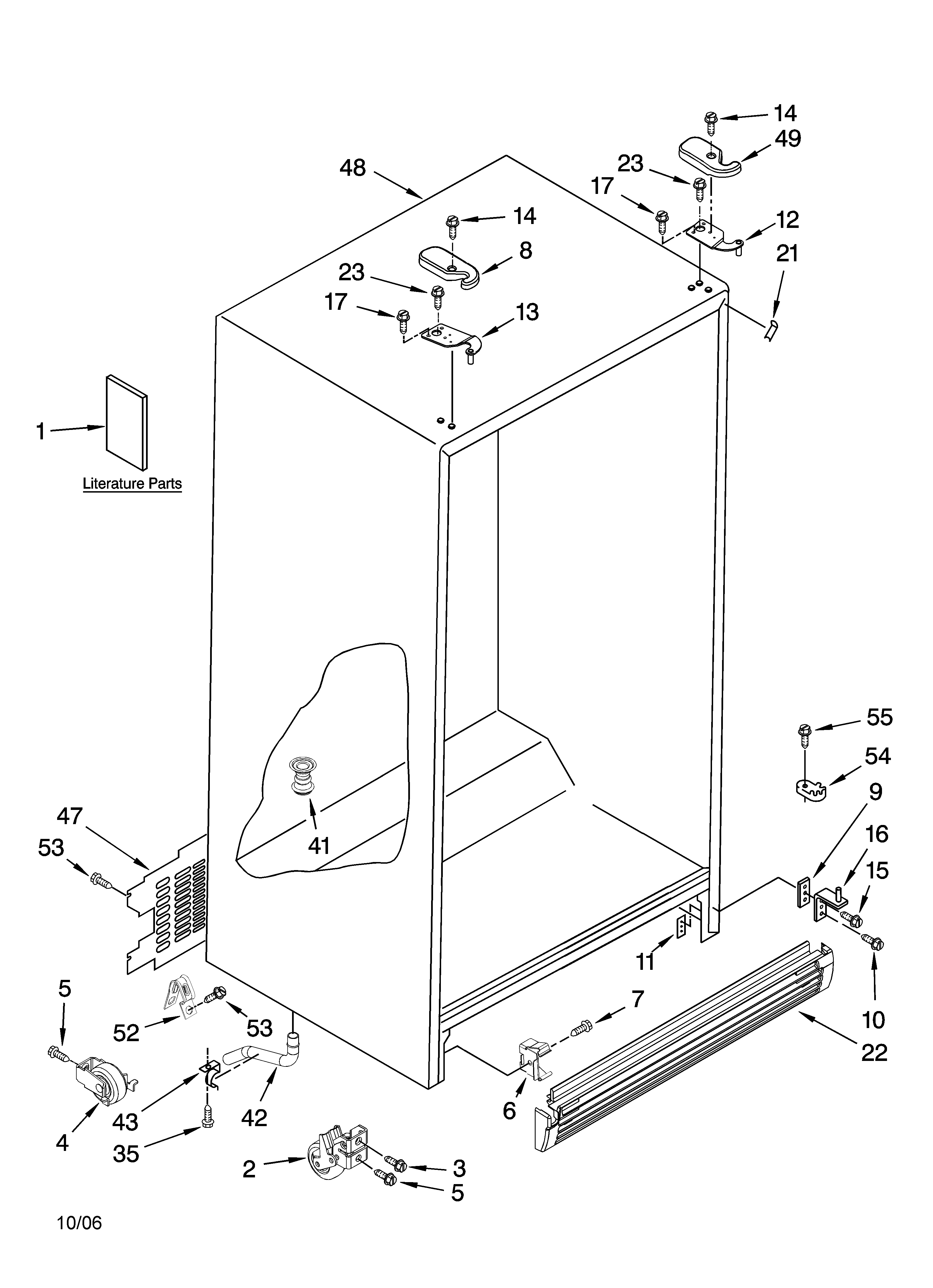 Kenmore 10649212700 cabinet parts diagram