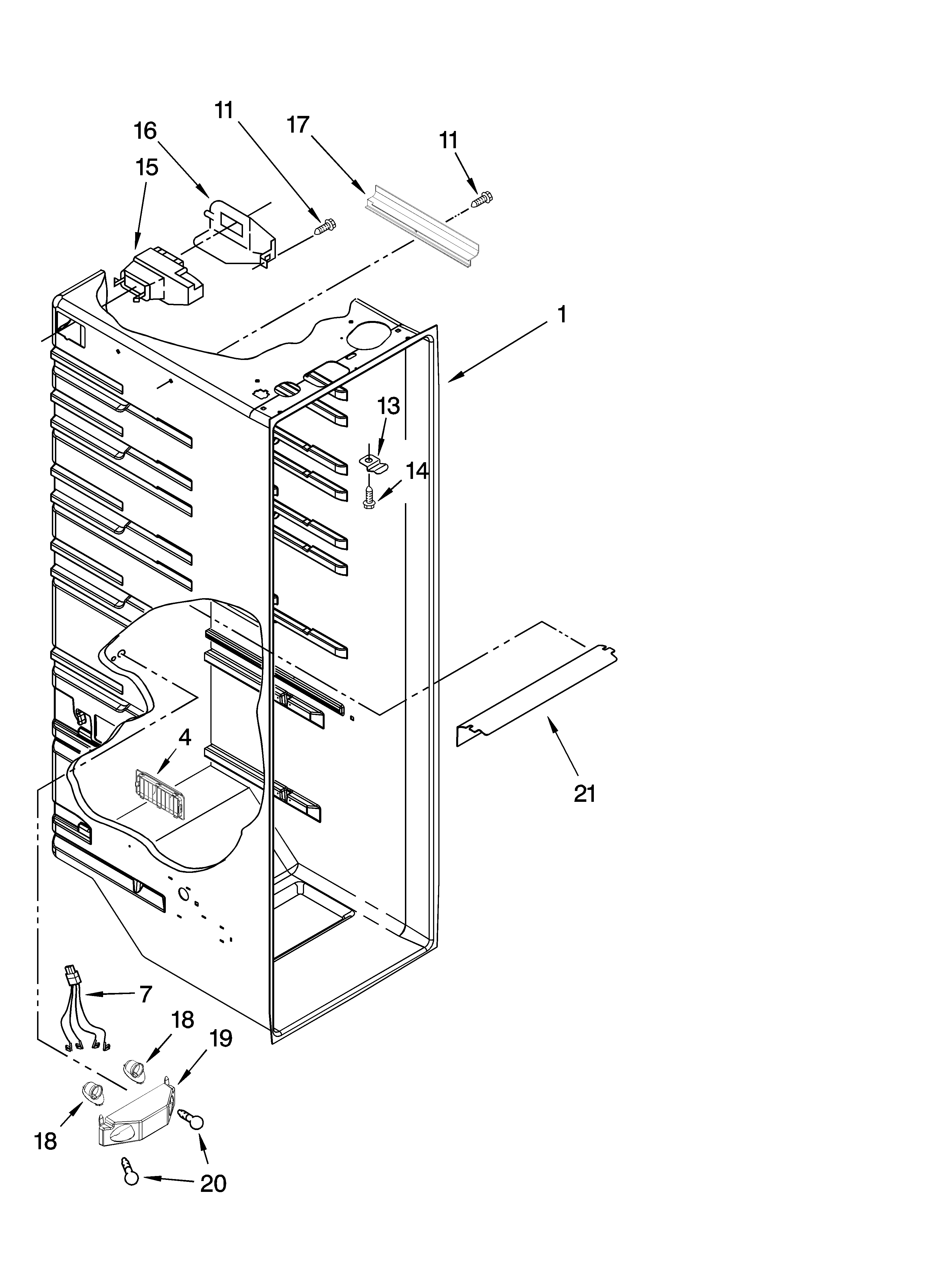 Kenmore 10649212700 refrigerator liner parts diagram