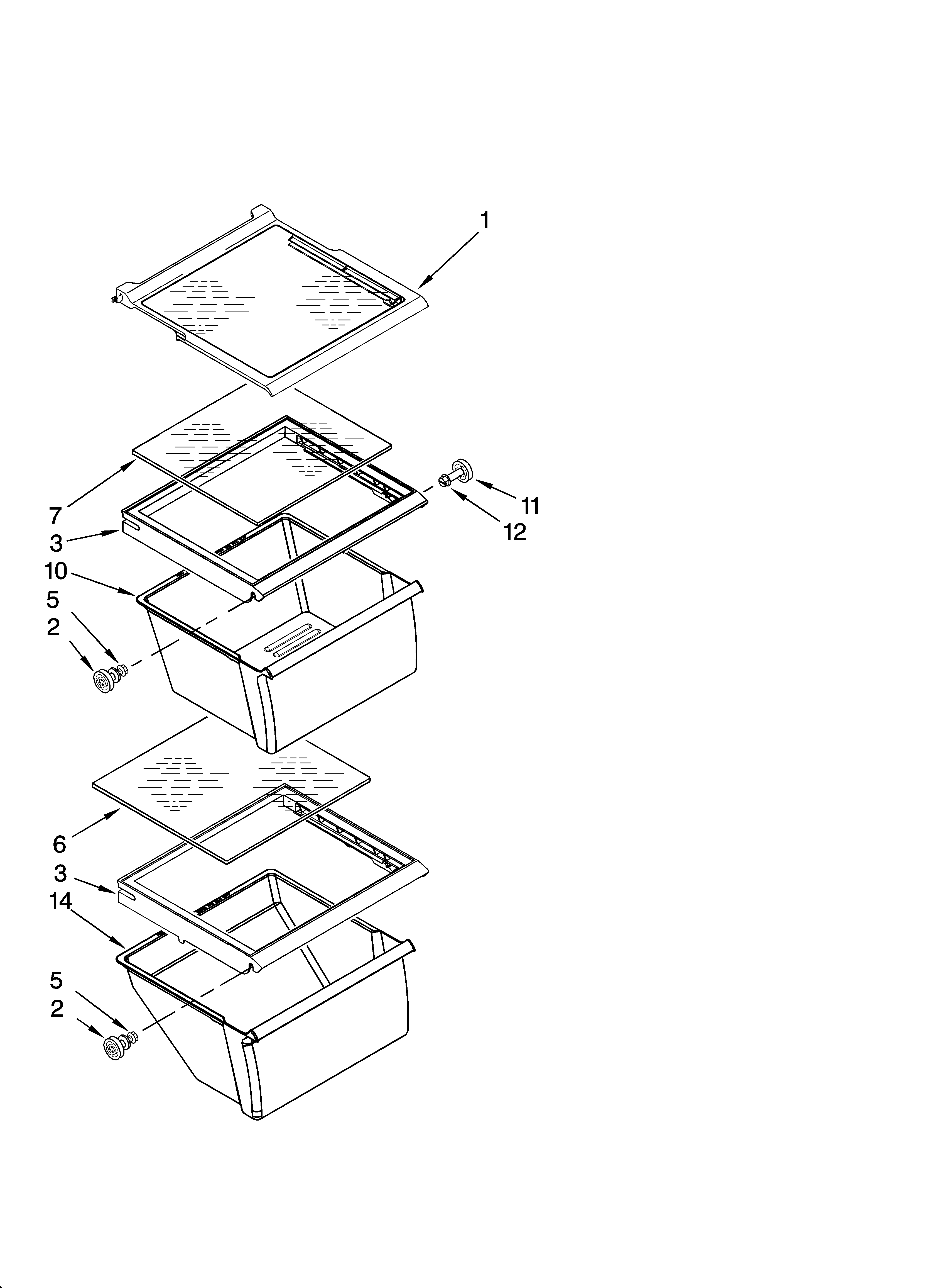 Kenmore 10649212700 refrigerator shelf parts diagram