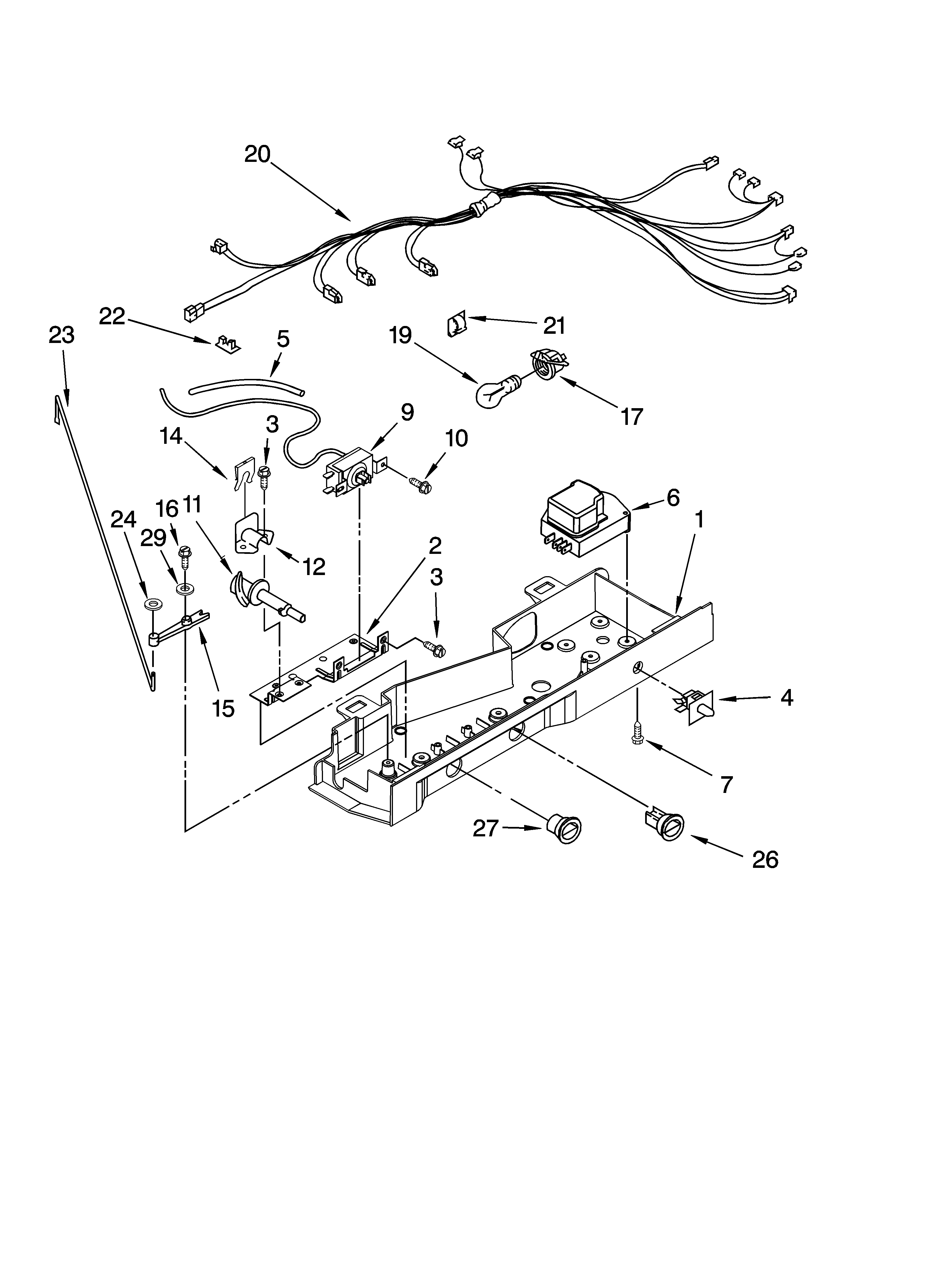 Kenmore 10649212700 control parts, optional parts (not included) diagram