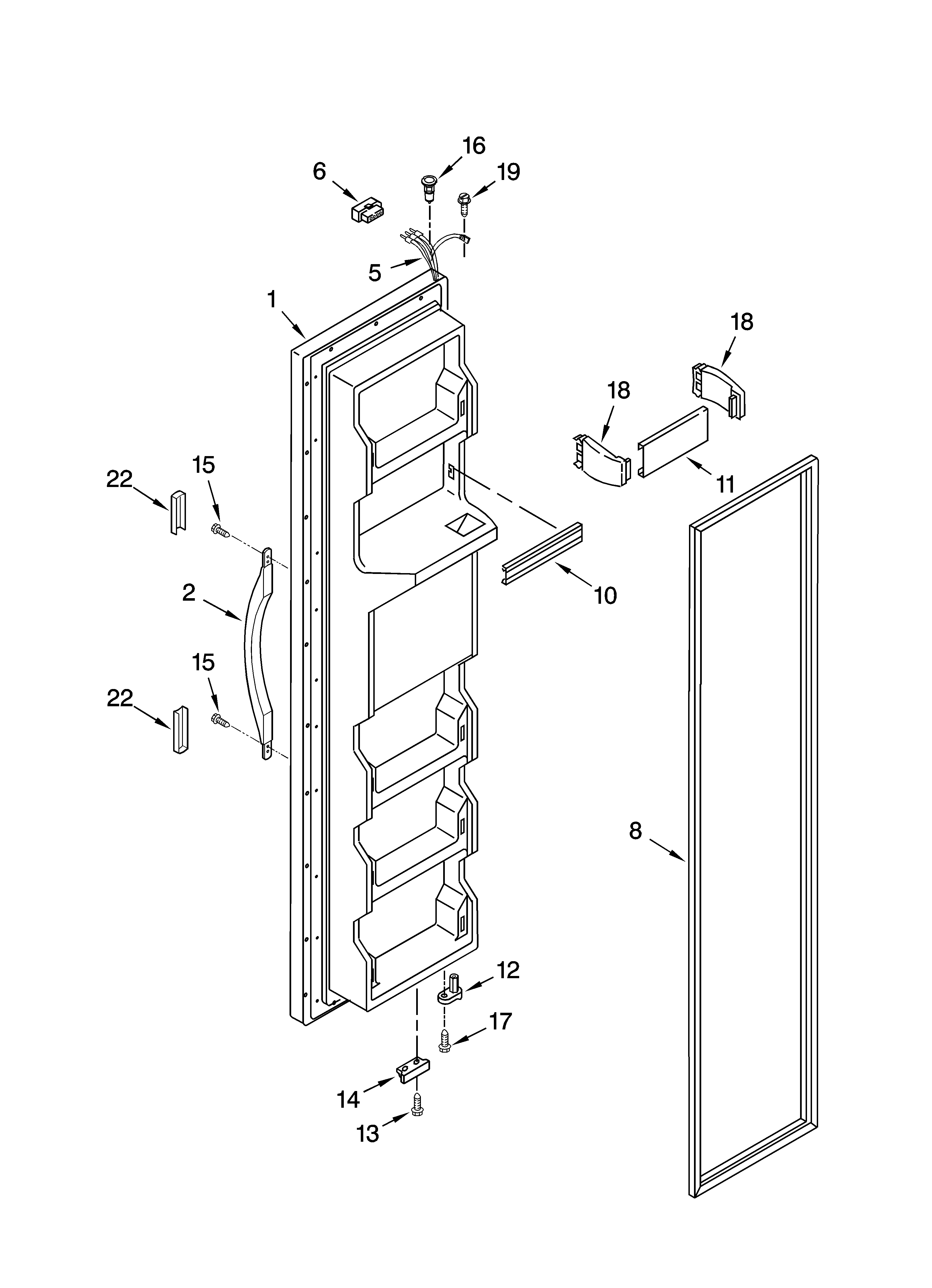 Kenmore 10656629500 freezer door parts diagram