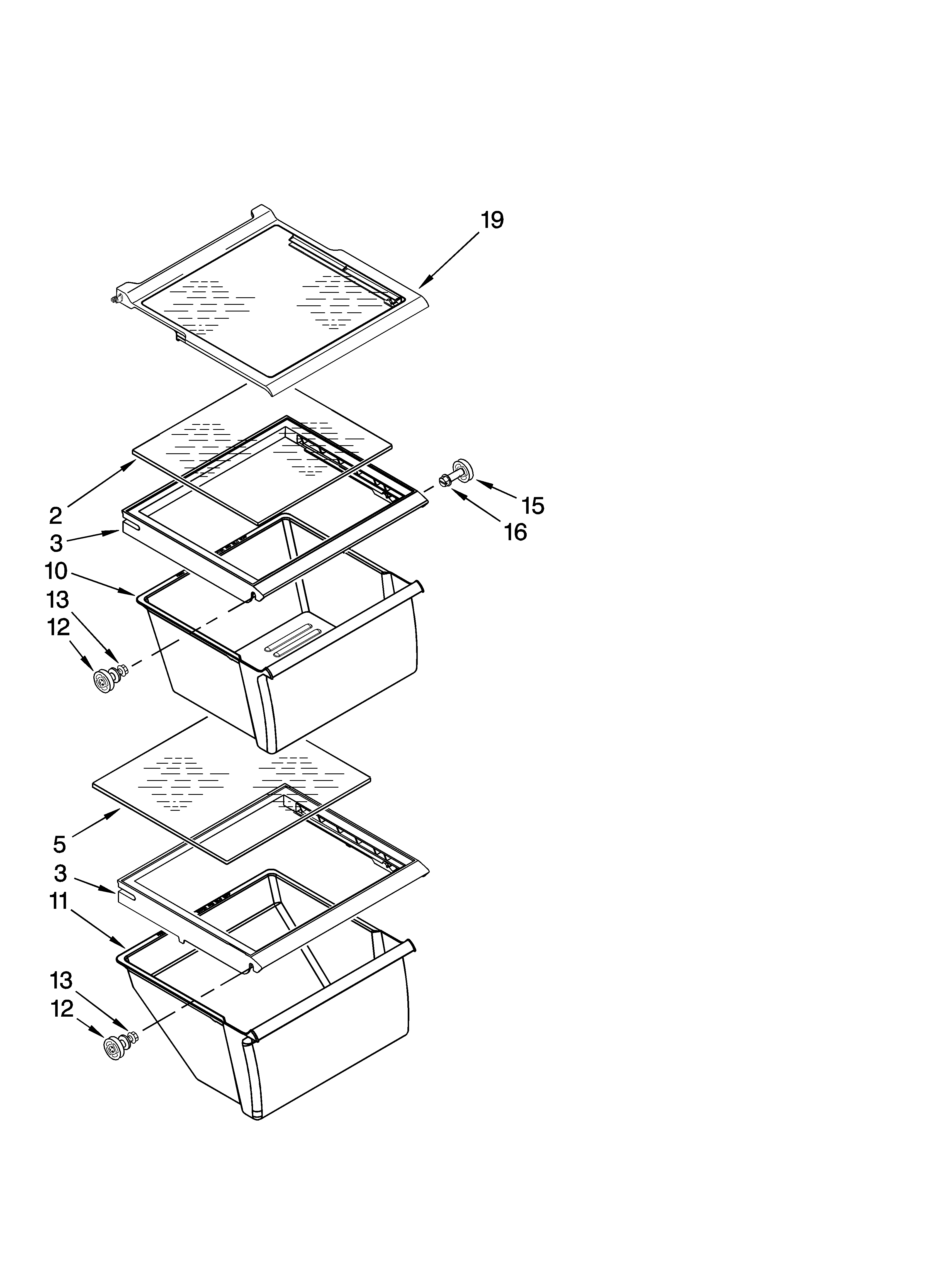 Kenmore 10657342700 refrigerator shelf parts diagram