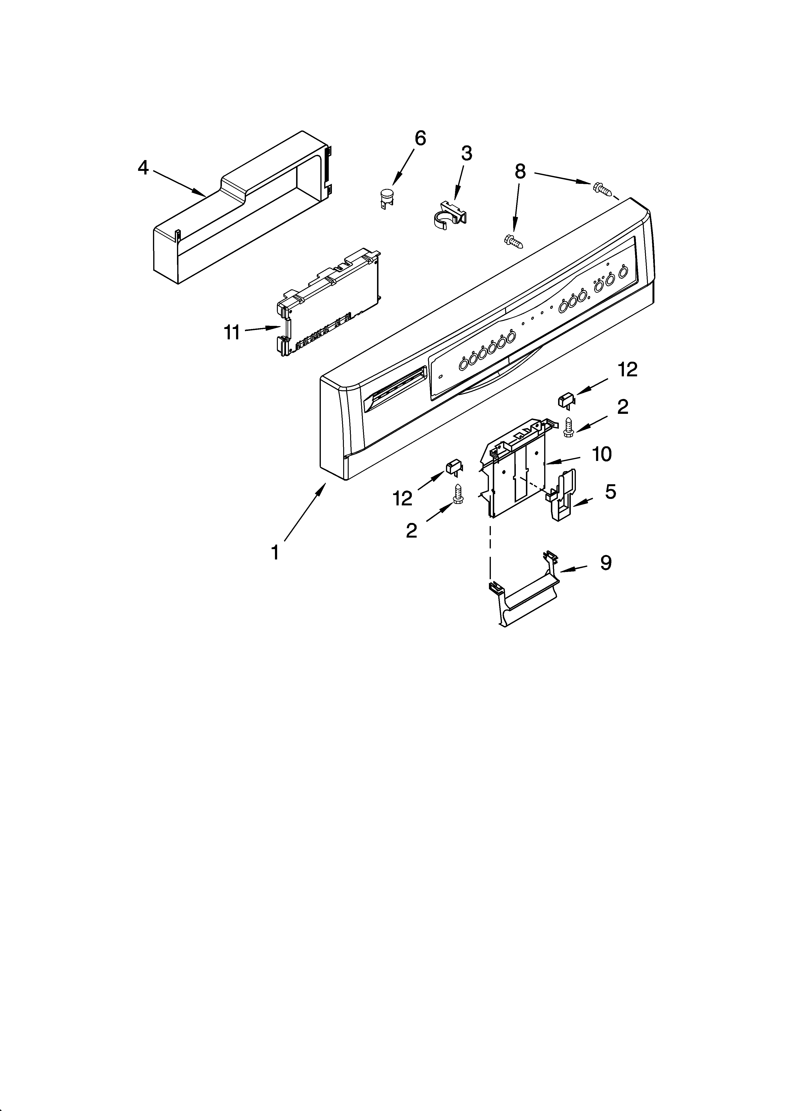 Kenmore 66513222K601 control panel parts diagram