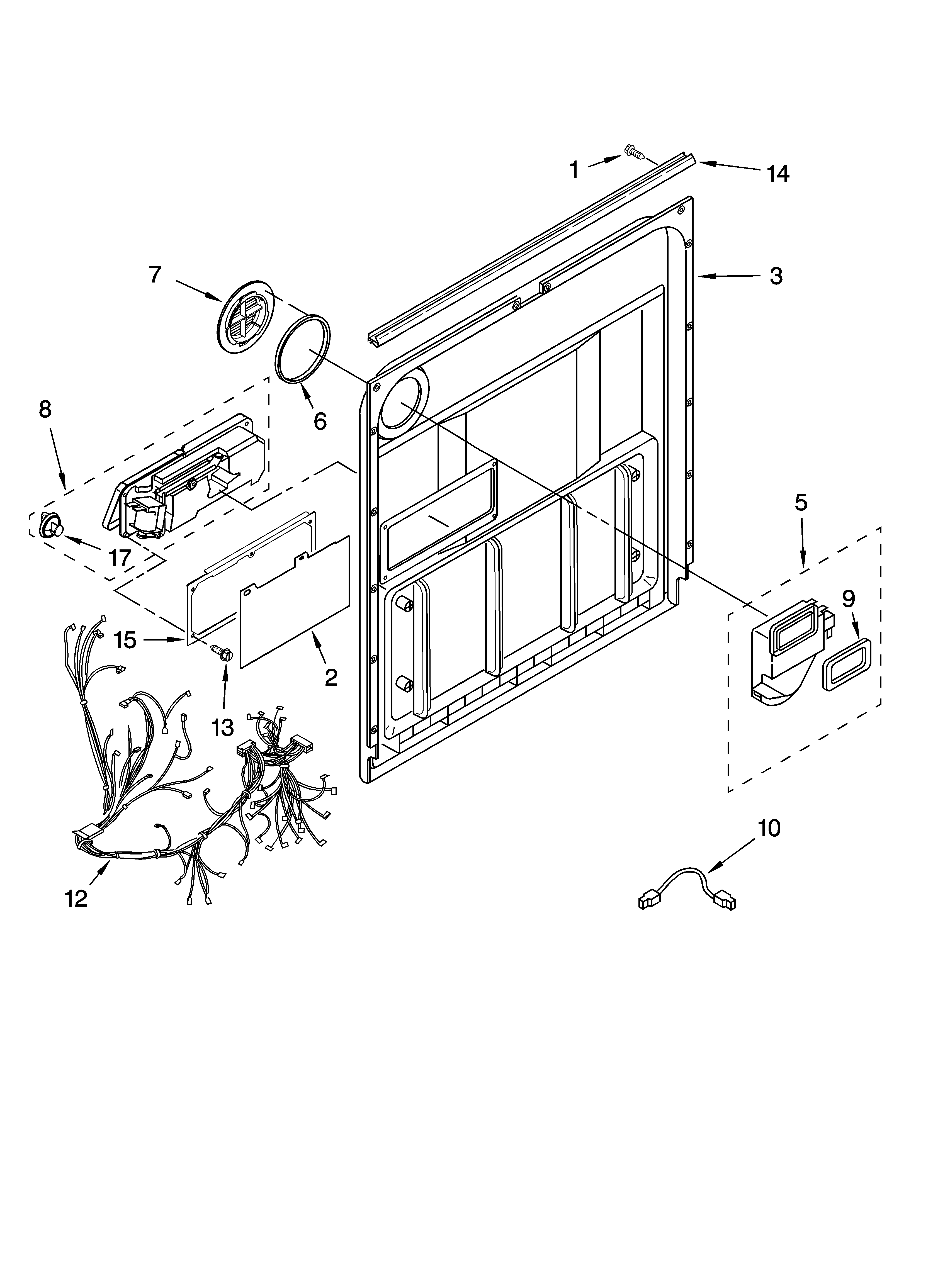 Kenmore 66513222K601 door and latch parts diagram