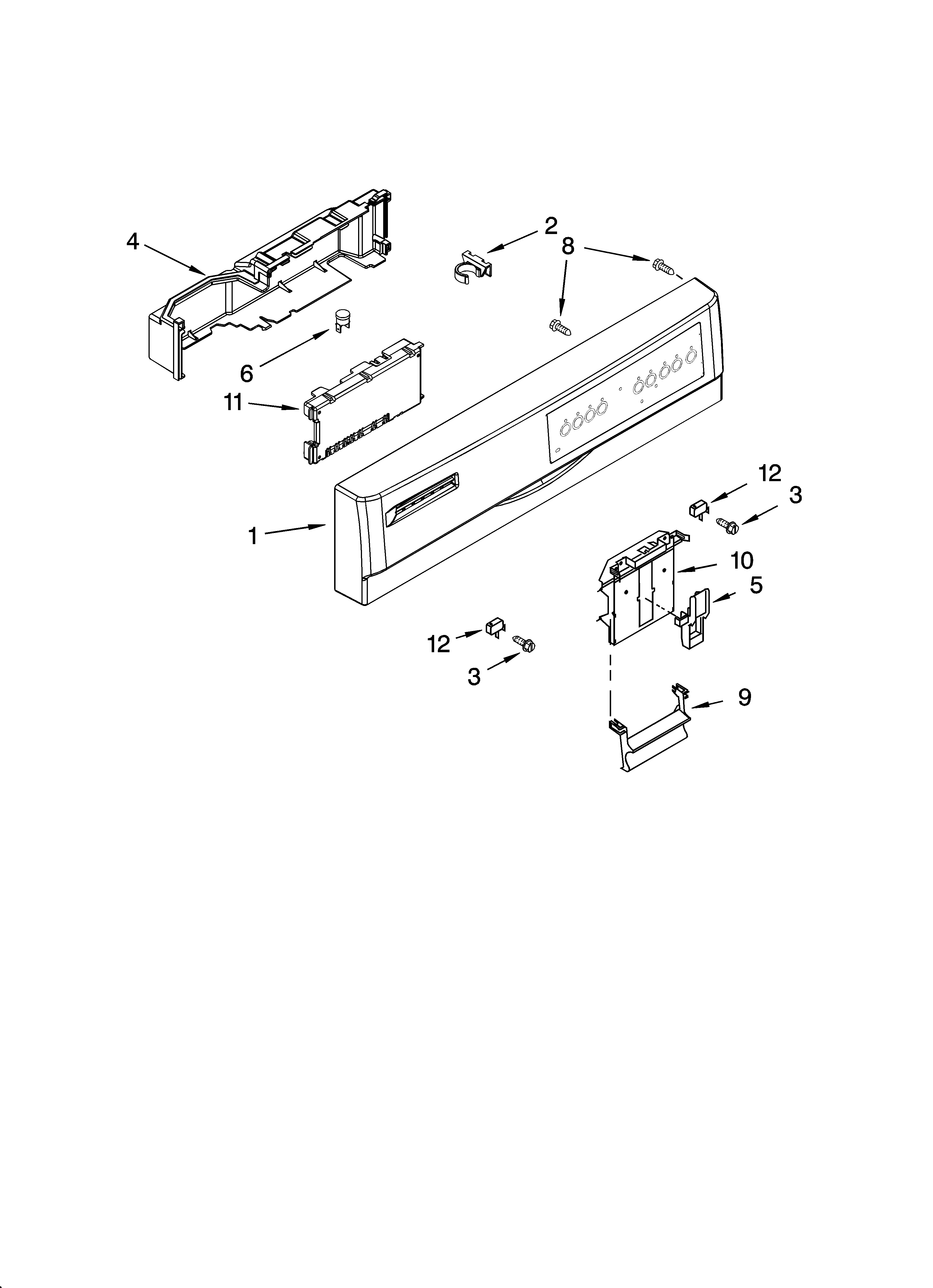 Kenmore 66513672K601 control panel parts diagram