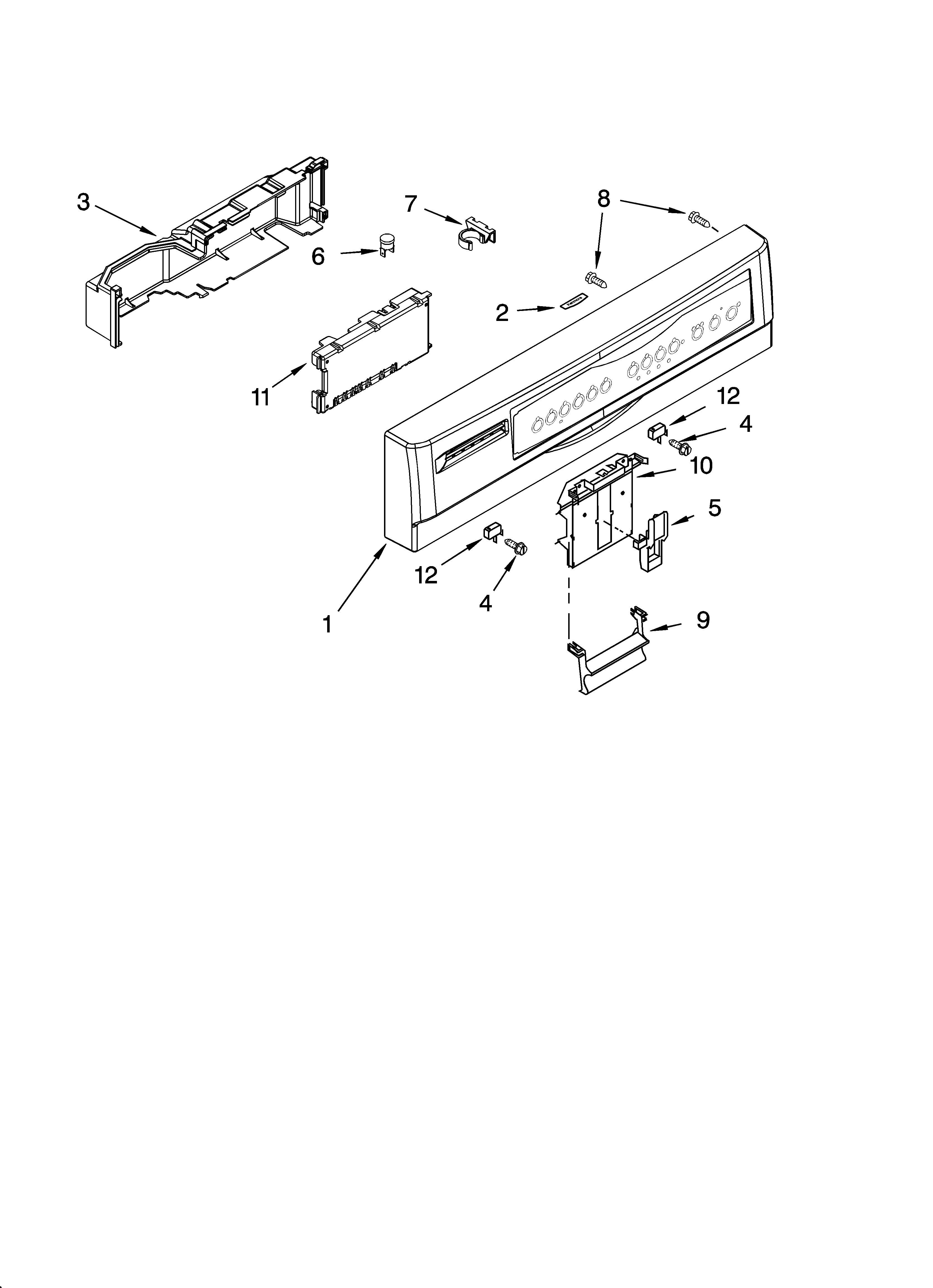 Kenmore Elite 66513863K602 control panel parts diagram