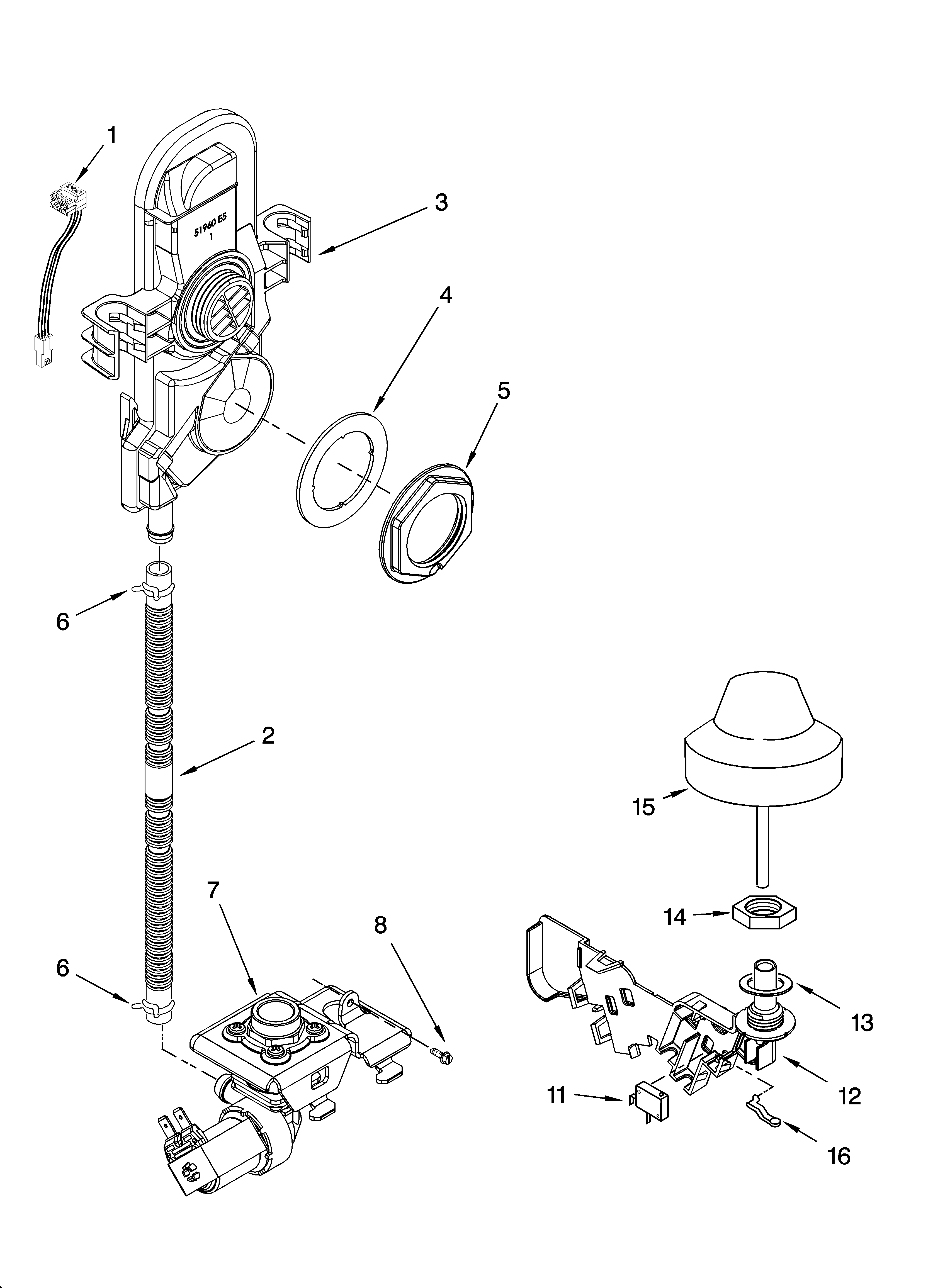 Kenmore Elite 66513863K602 fill and overfill parts diagram