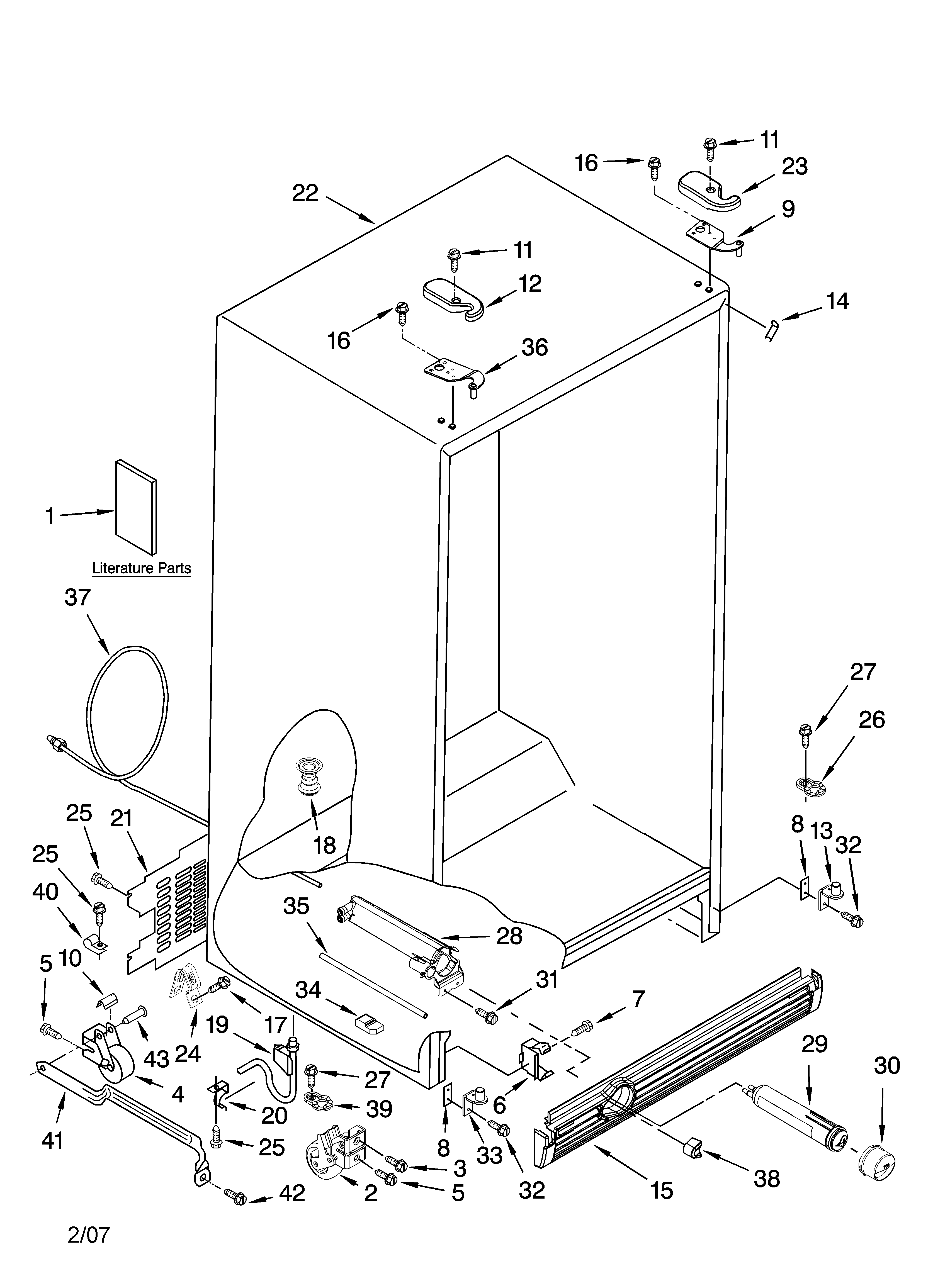 Kenmore Elite 10657704700 cabinet parts diagram