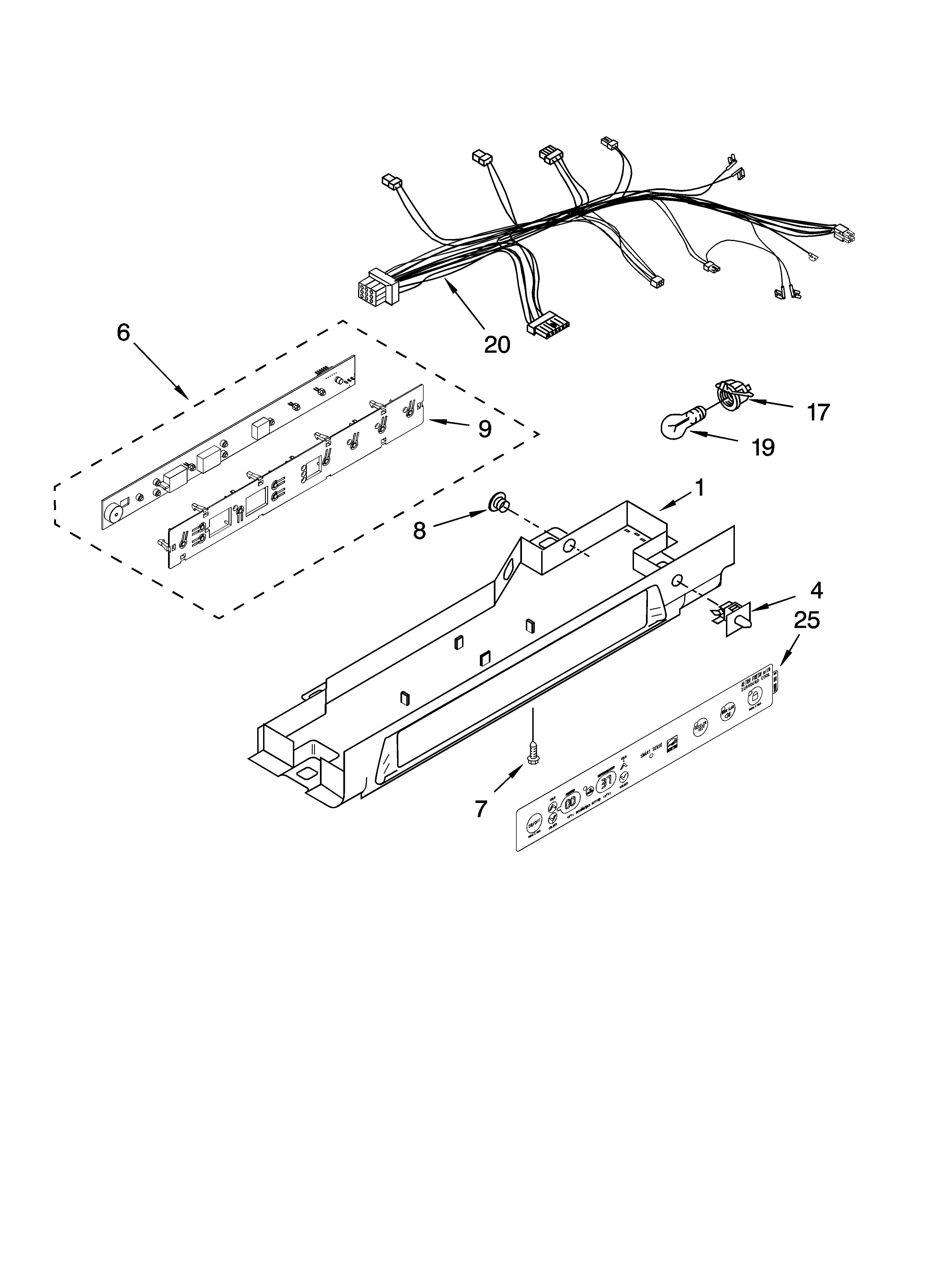 Kenmore Elite 10657704700 control parts, optional parts (not included) diagram