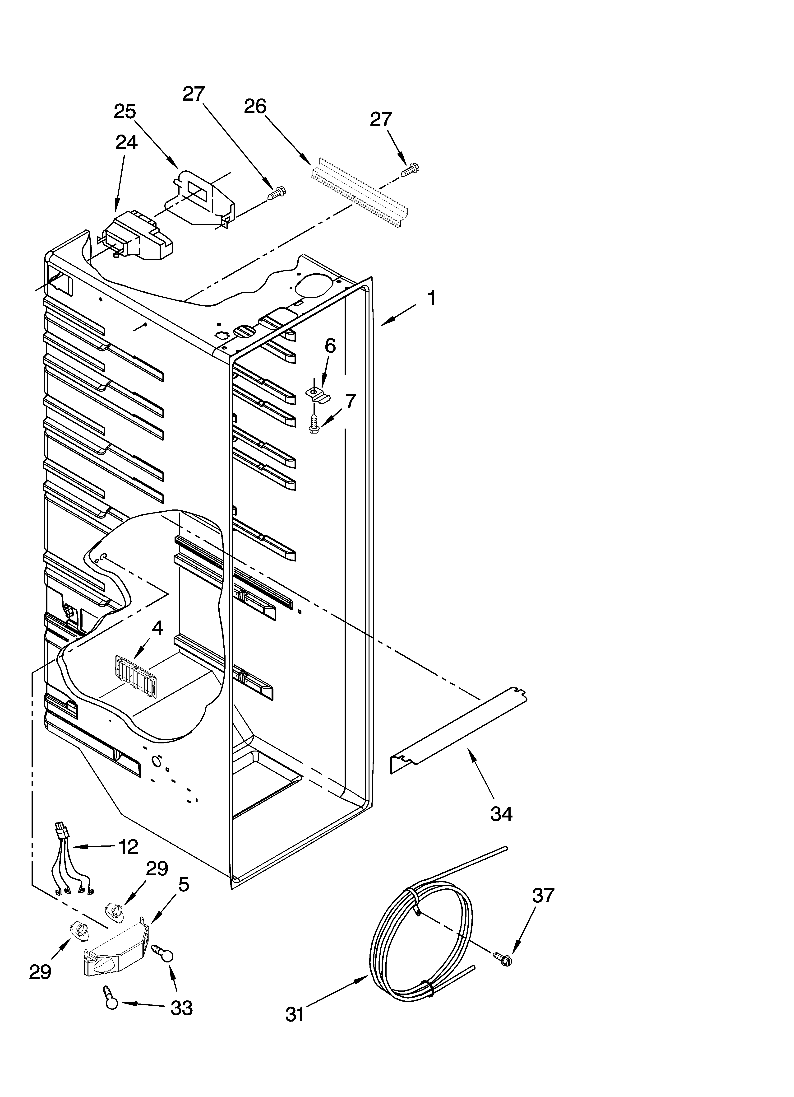 Kenmore 10658422700 refrigerator liner parts diagram