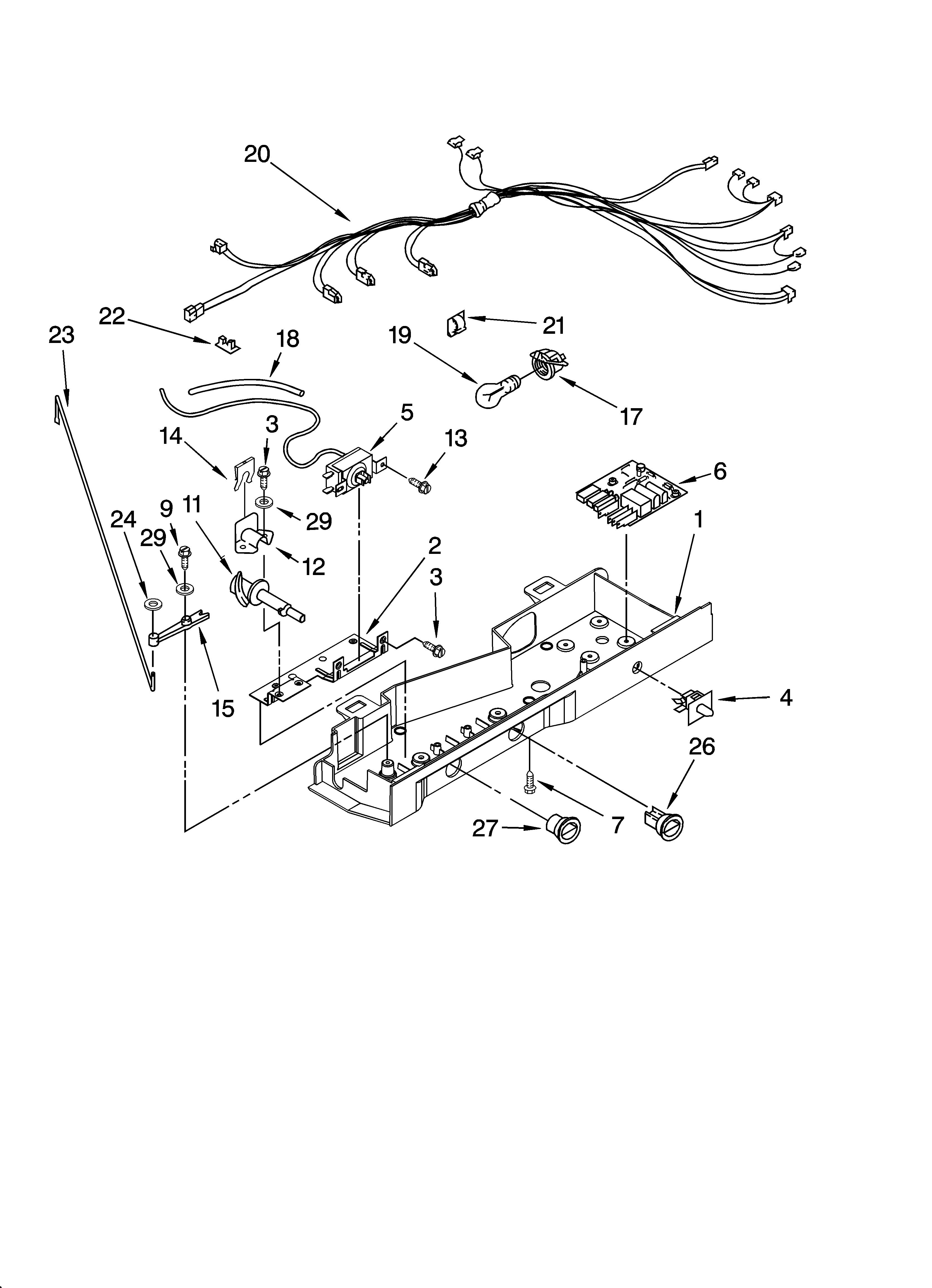 Kenmore 10658422700 control parts diagram