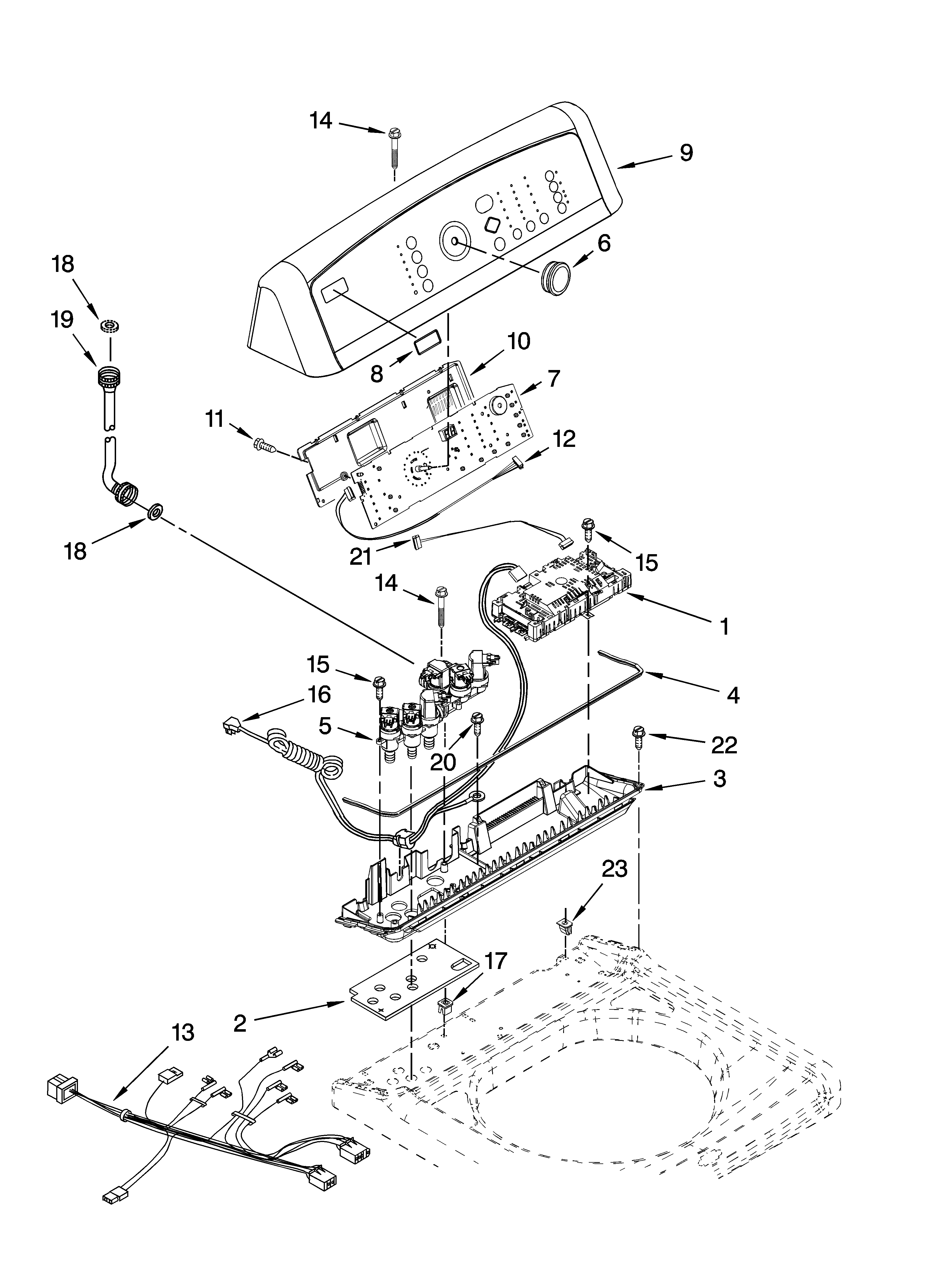 Kenmore Elite 11027032603 control panel parts diagram