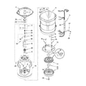 Kenmore Elite 11027032603 motor, basket and tub parts diagram