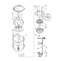 Kenmore Elite 11027062602 motor, basket and tub parts diagram