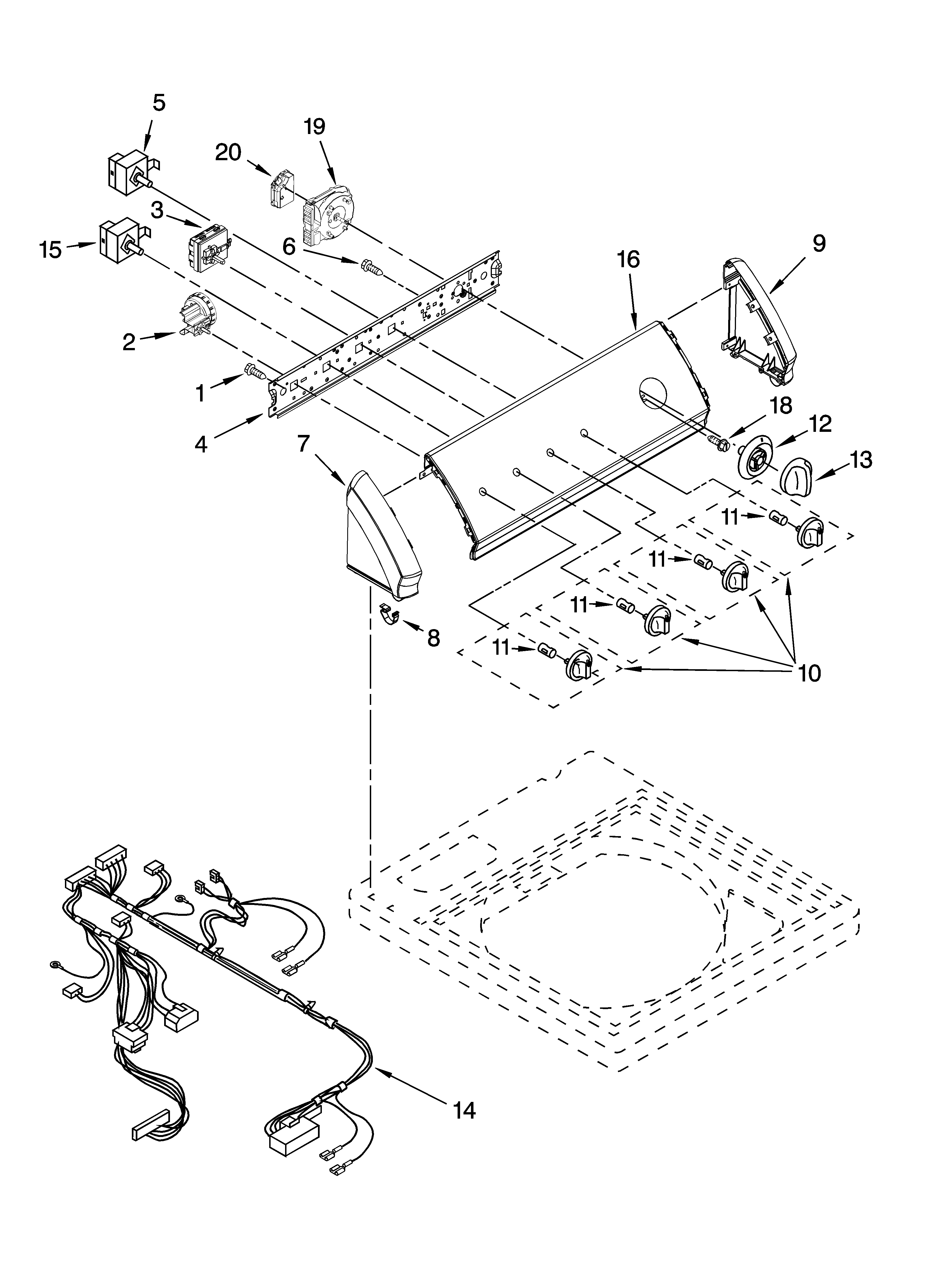 Kenmore 11027782700 control panel parts diagram