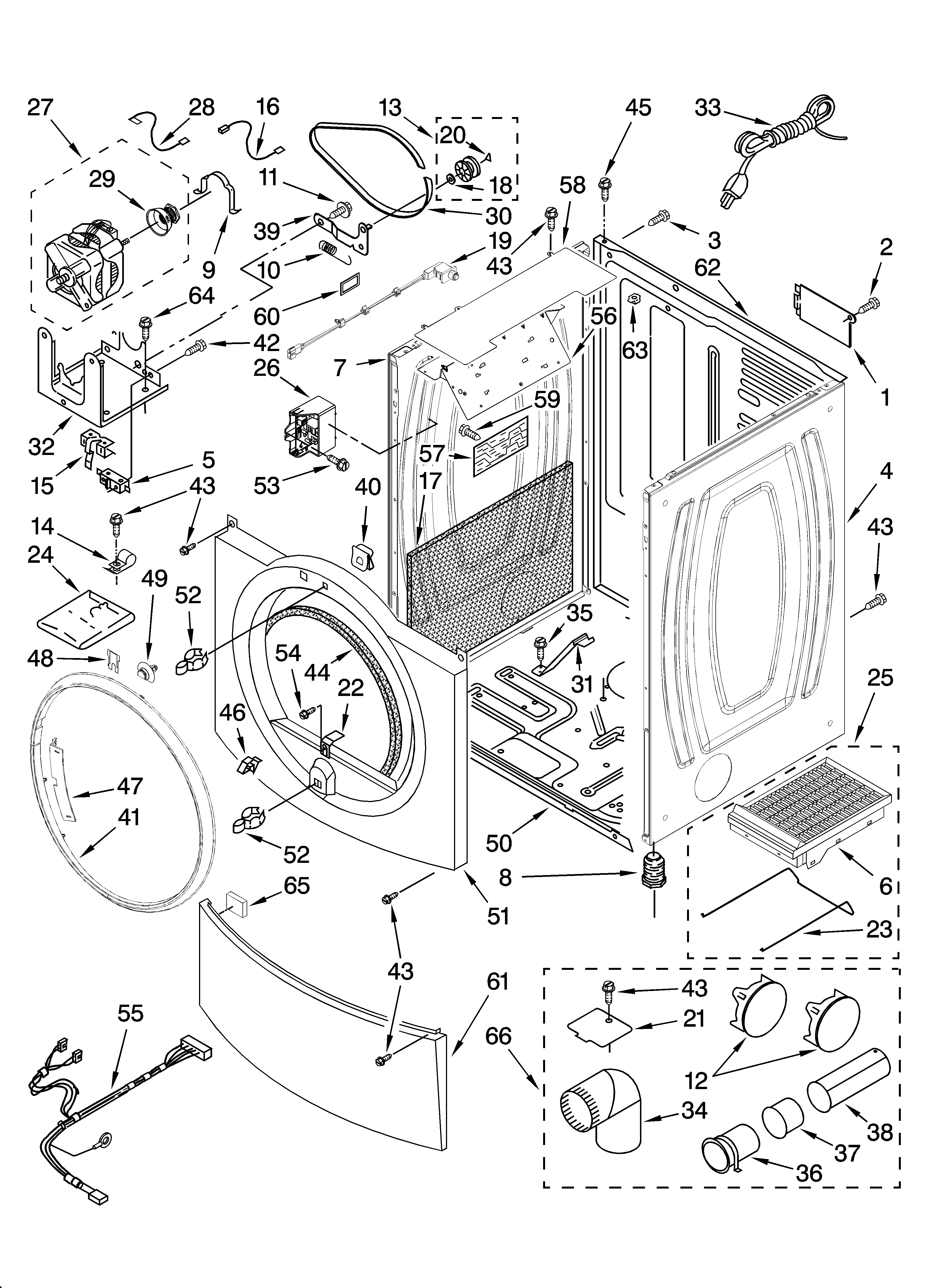 Kenmore Elite 11097872601 cabinet parts diagram