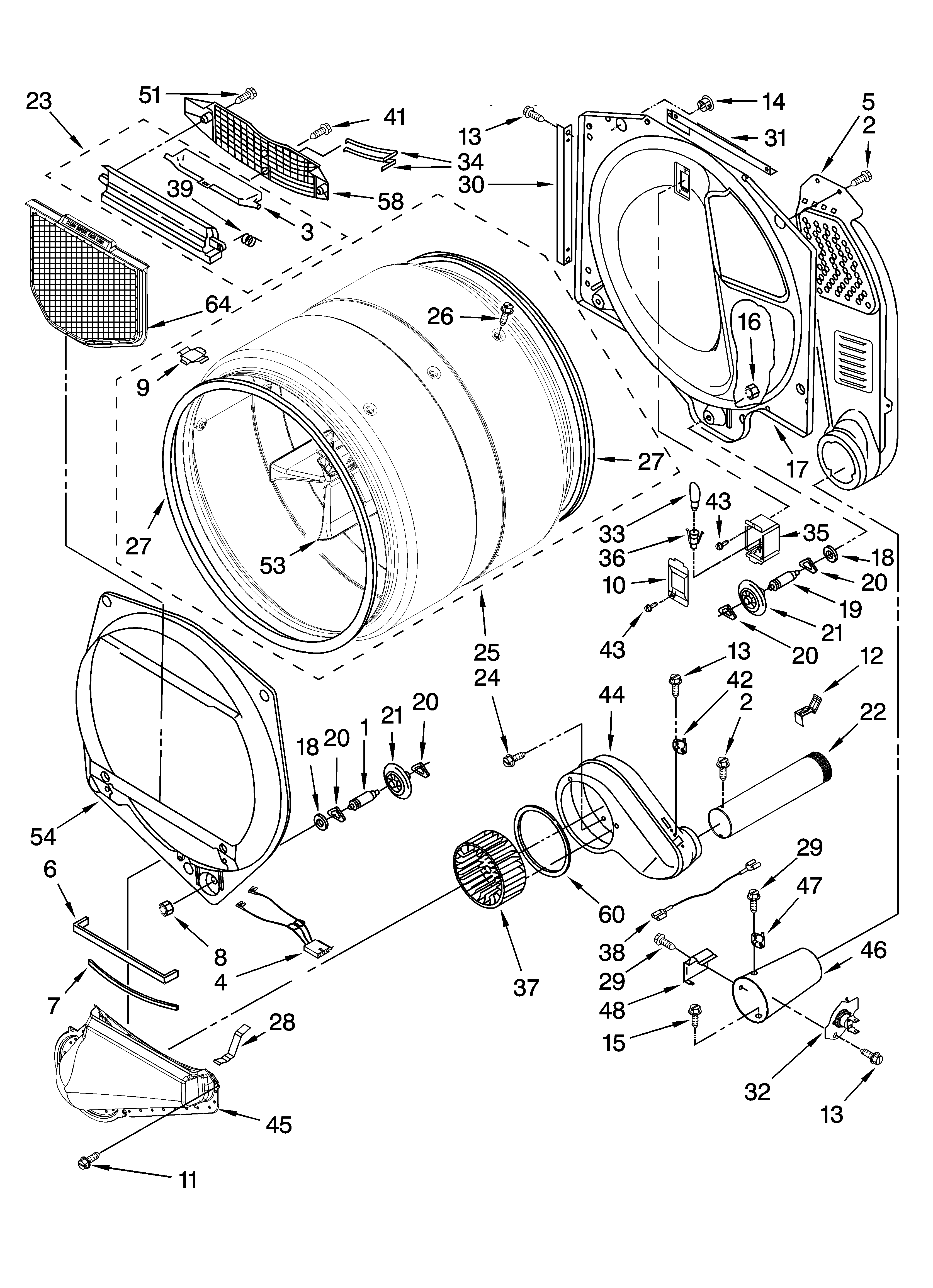 Kenmore Elite 11097872601 bulkhead parts diagram