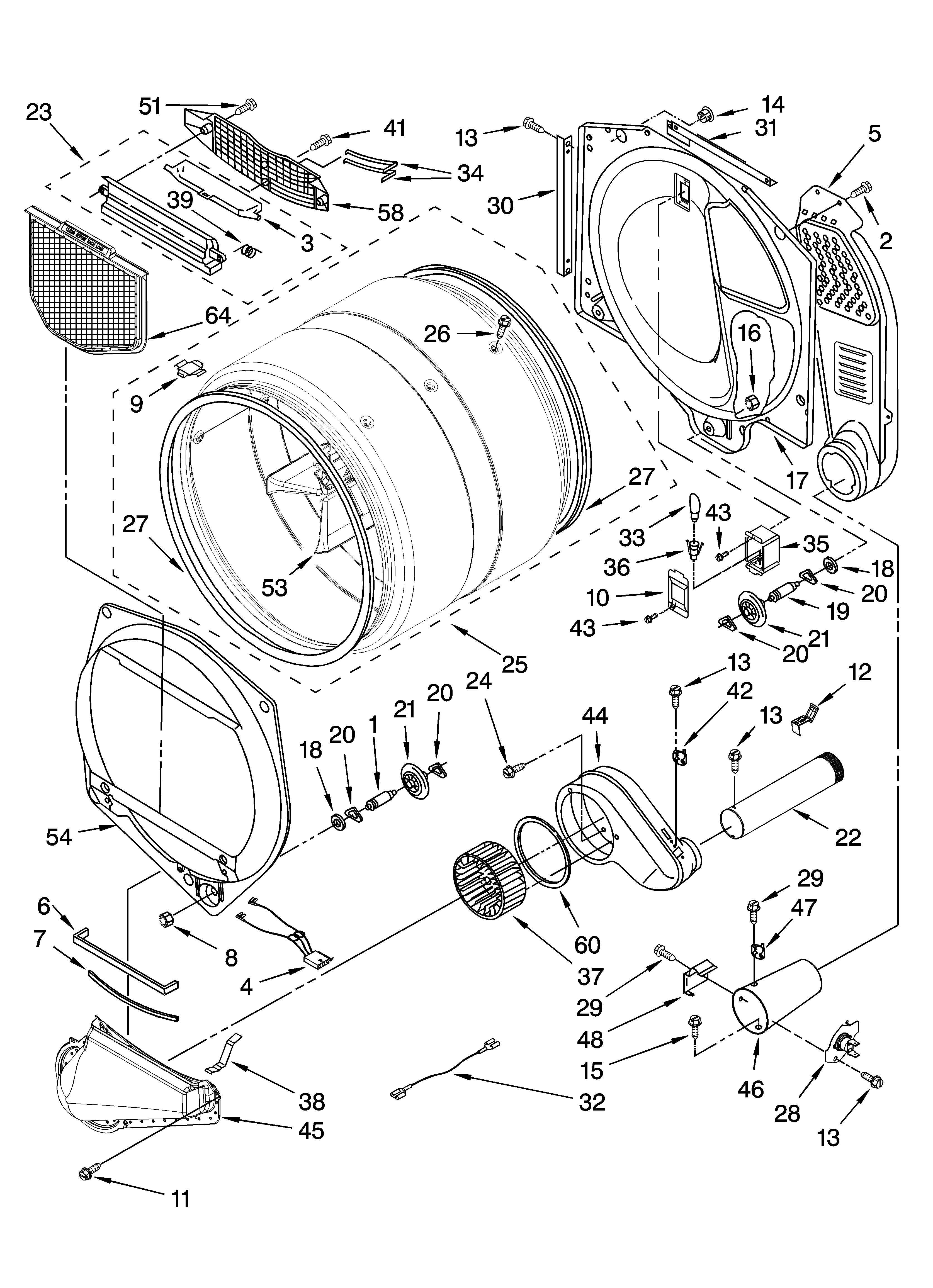 Kenmore Elite 11097892601 bulkhead parts diagram