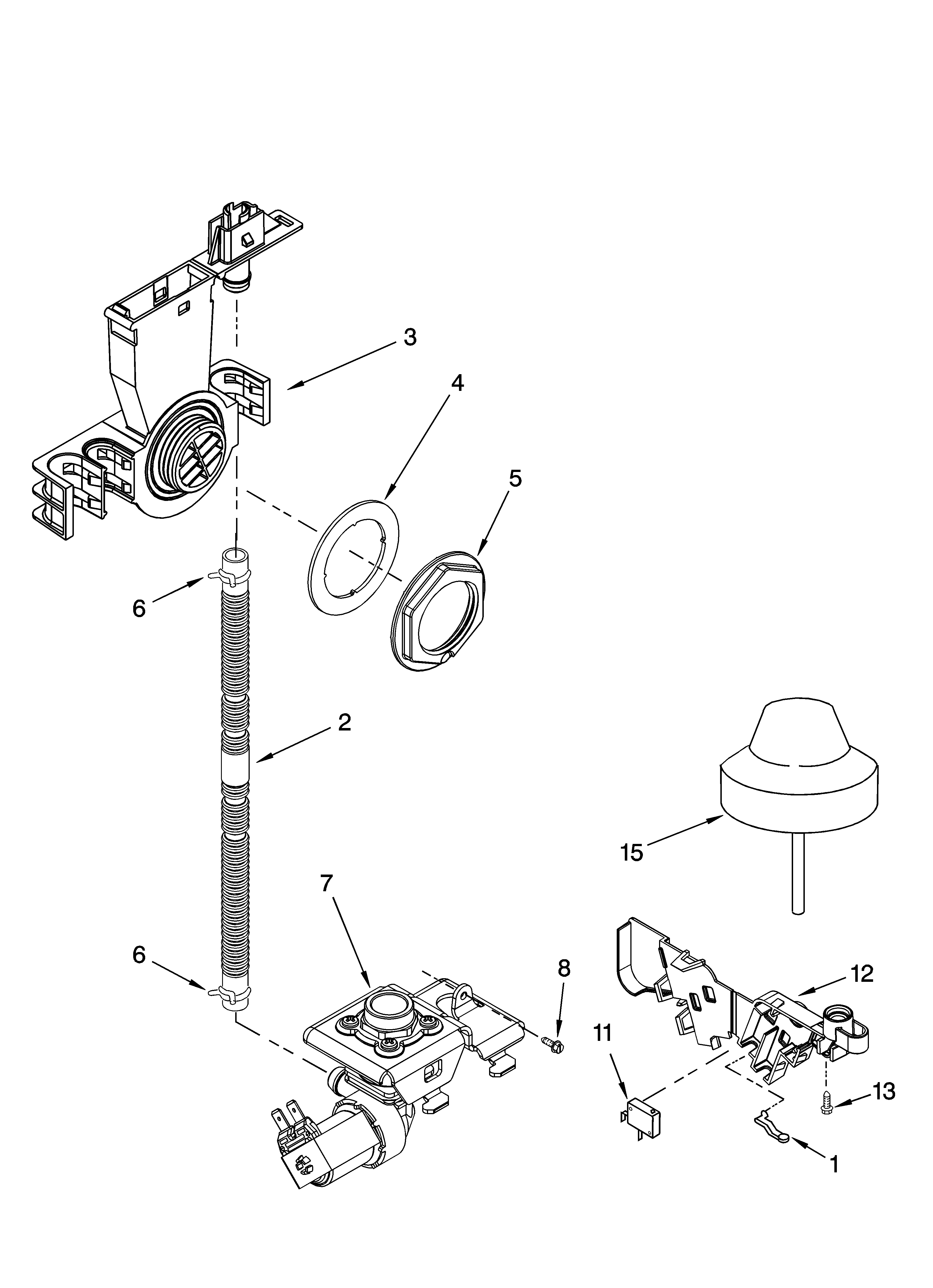 Kenmore 66513673K602 fill and overfill parts diagram