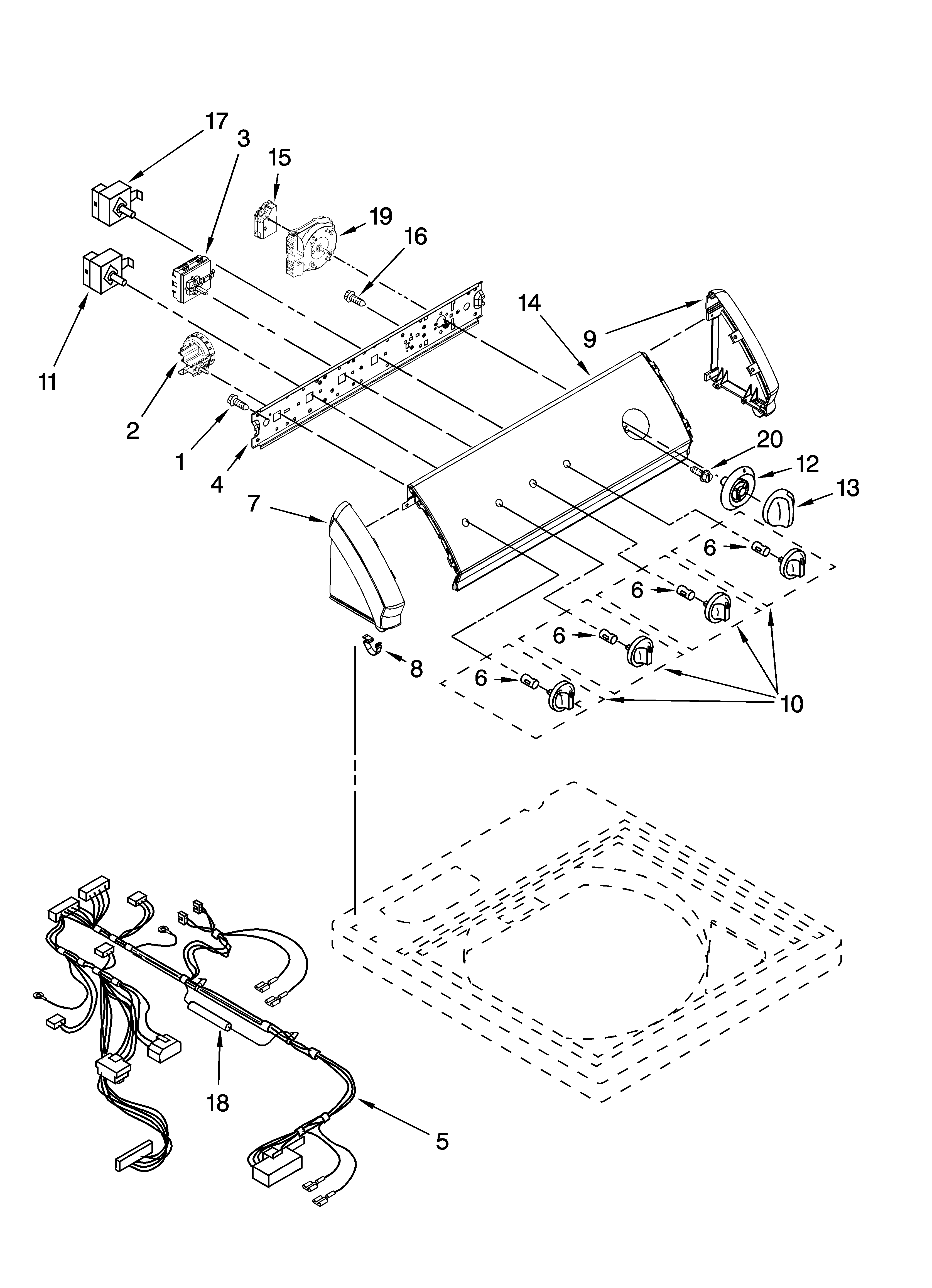 Kenmore 11027831600 control panel parts diagram
