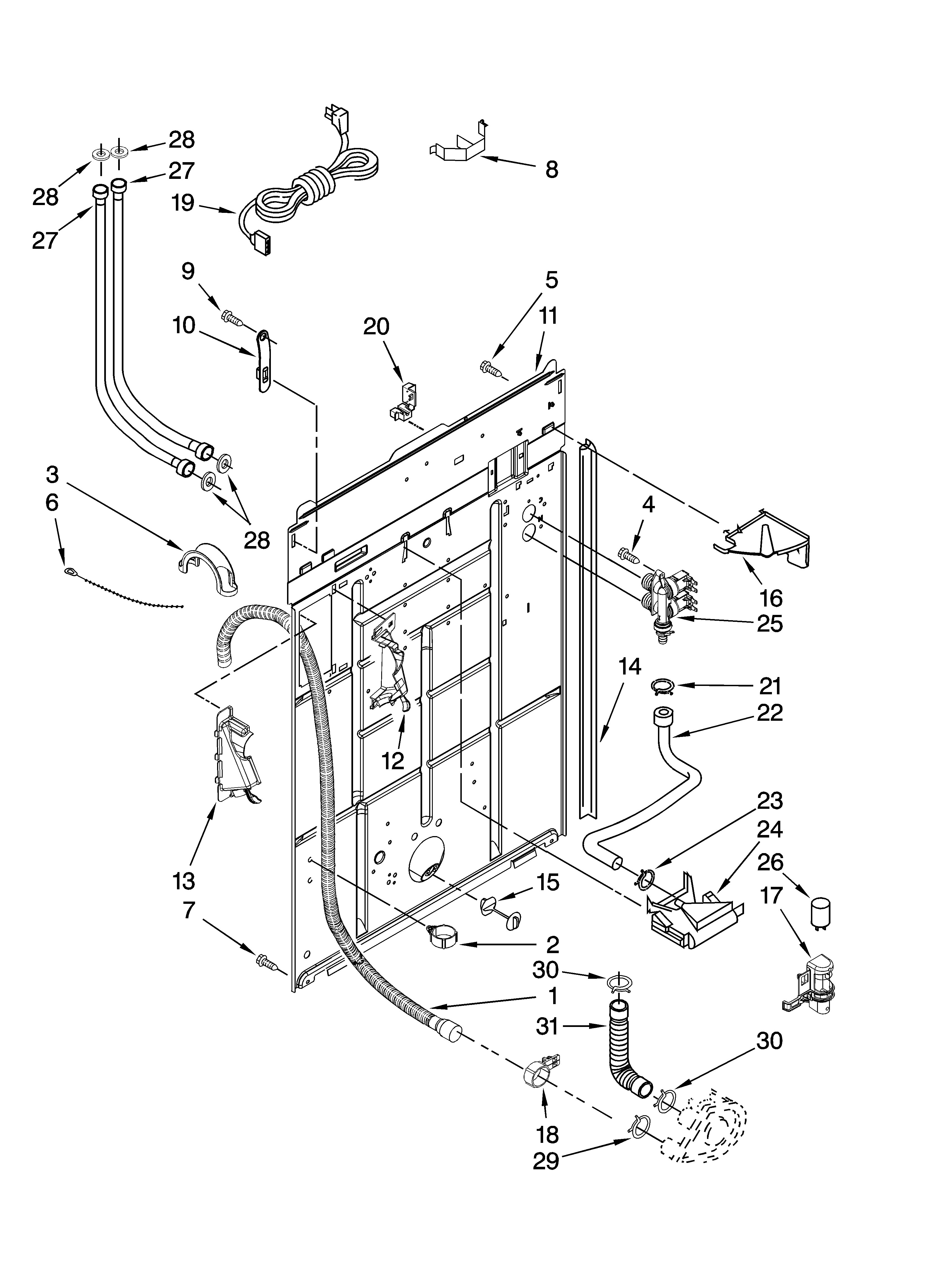 Kenmore 11027831600 rear panel parts diagram
