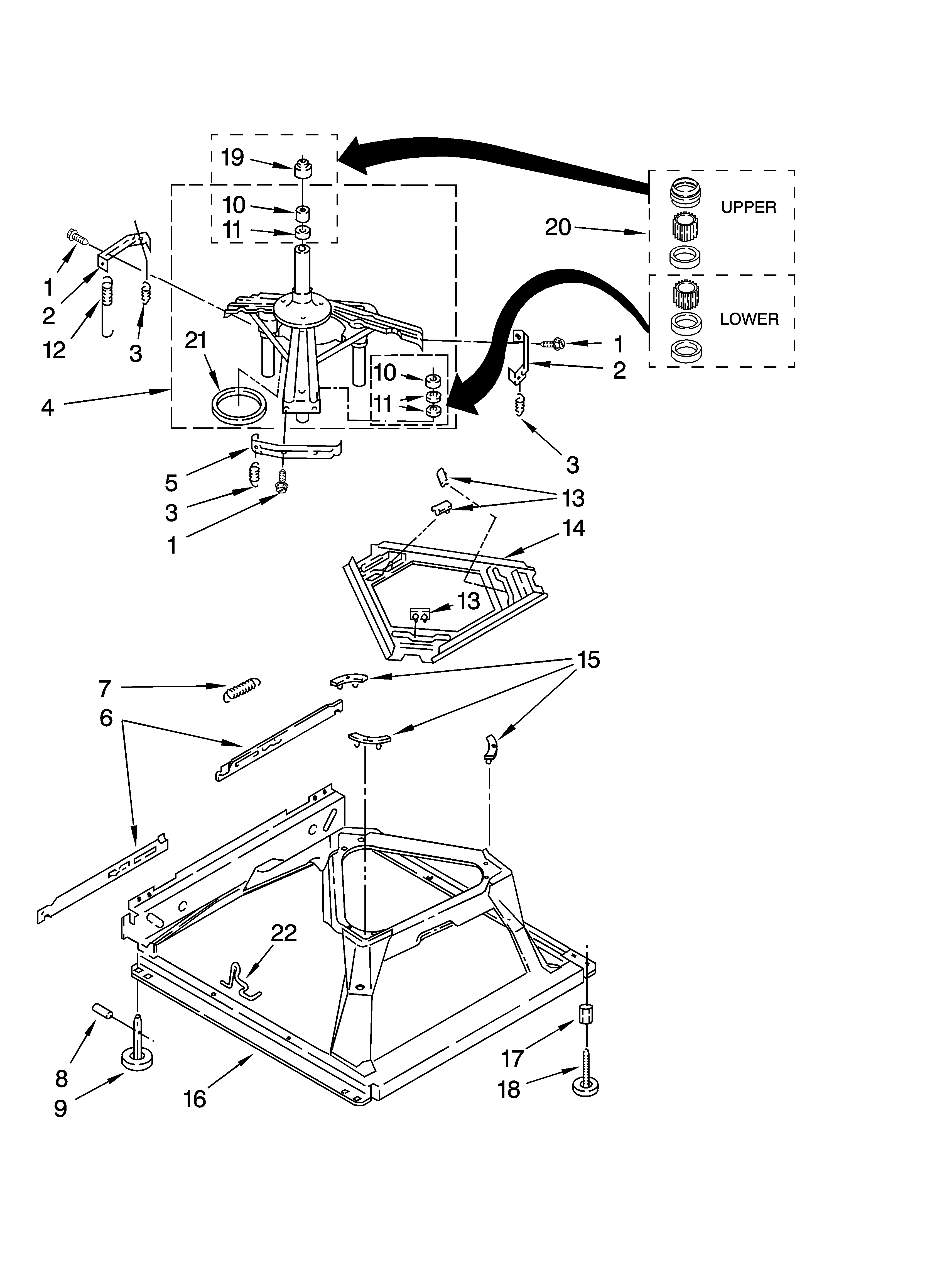 Kenmore 11027831600 machine base parts diagram