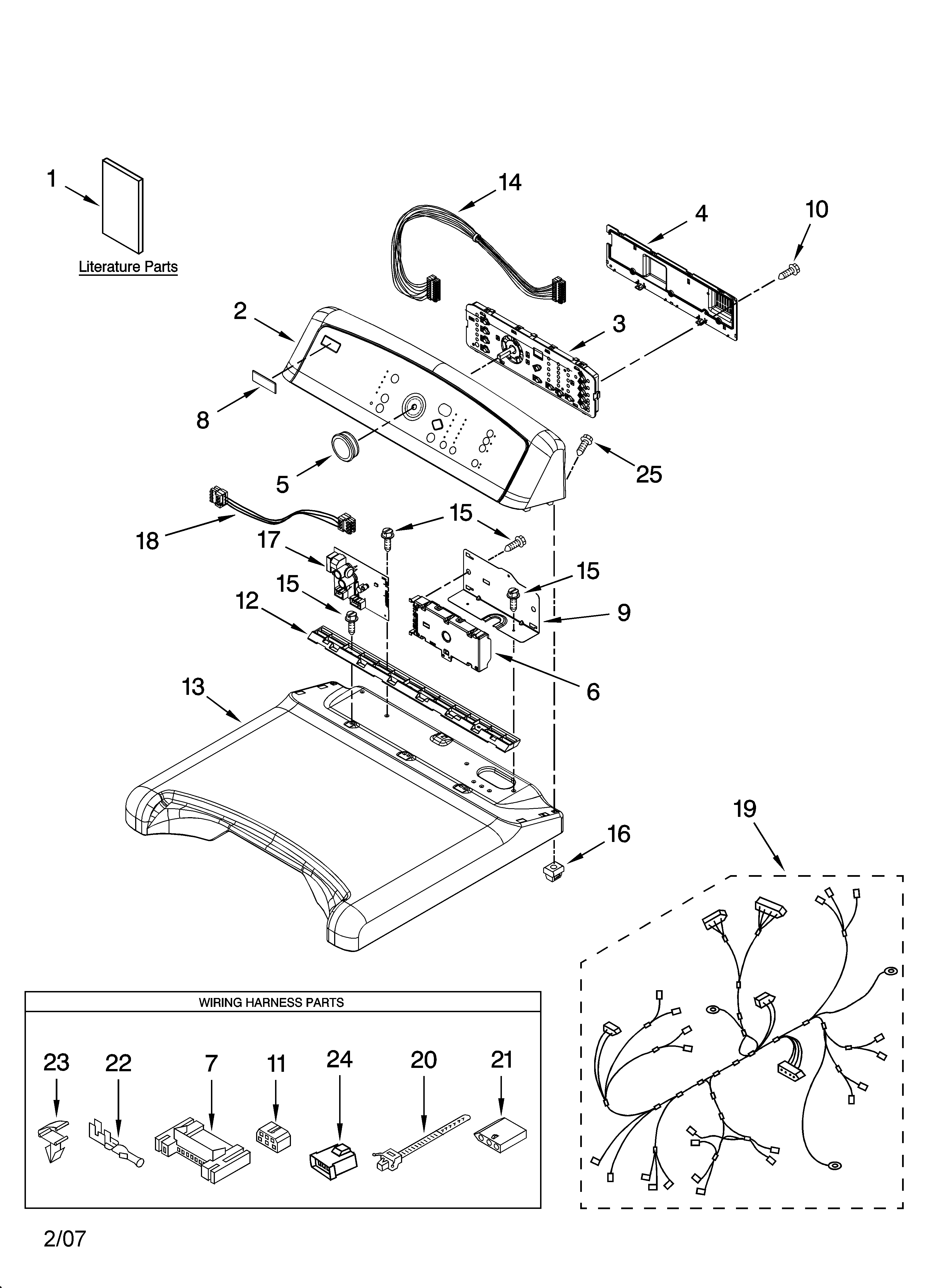Kenmore Elite 11077082600 top and console parts diagram