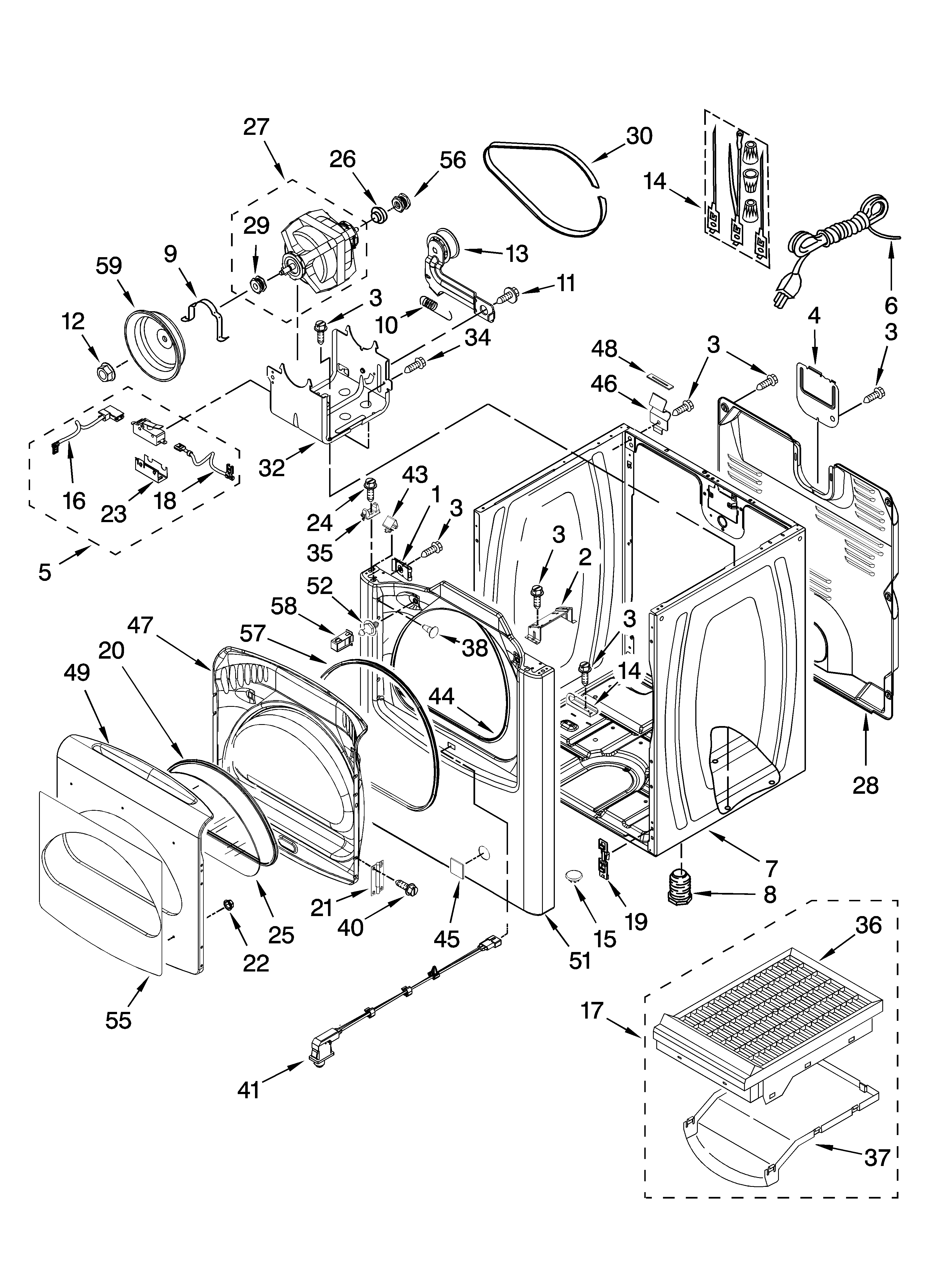 Kenmore Elite 11077082600 cabinet parts diagram