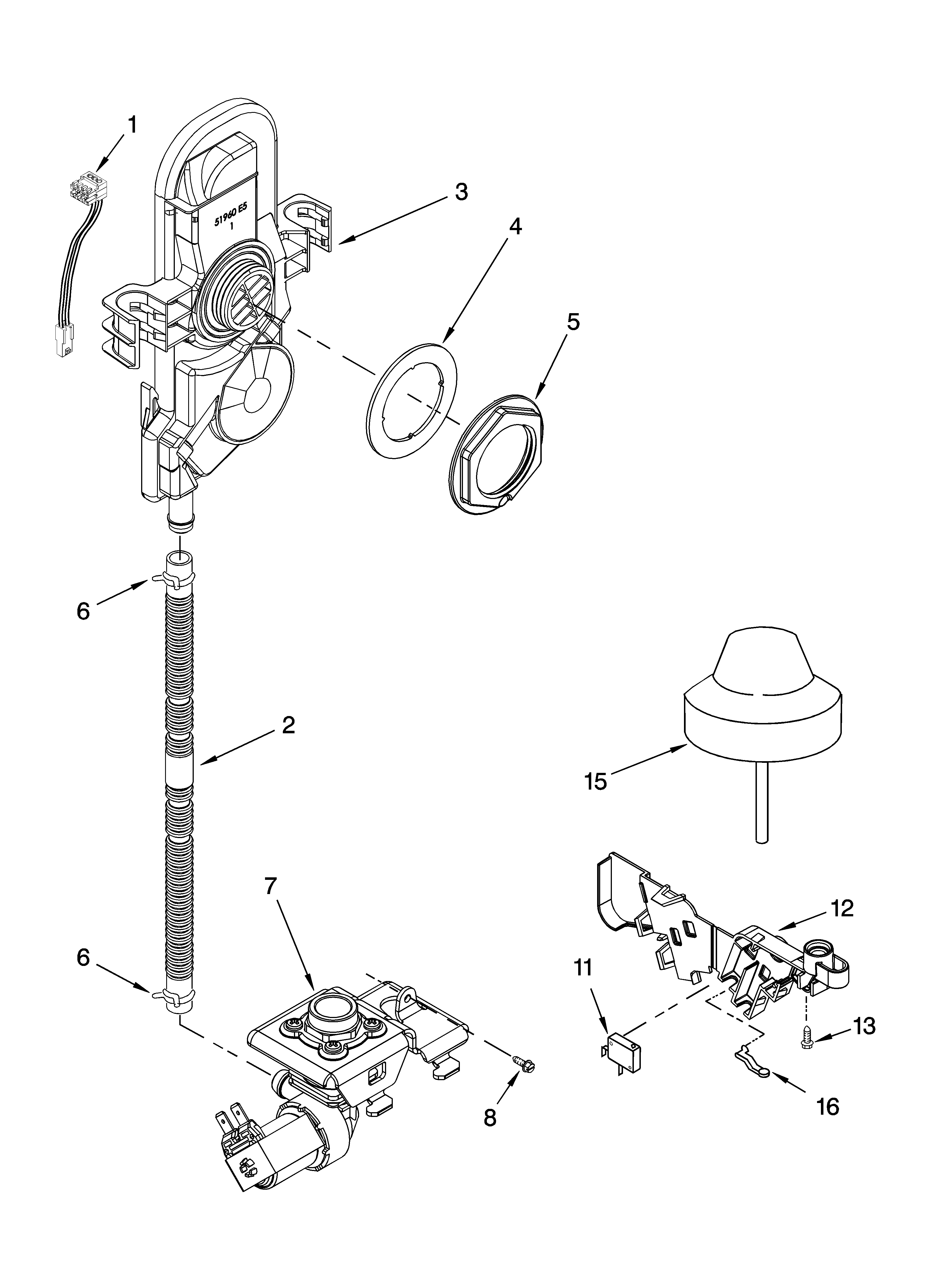 Kenmore 66513683K601 fill and overfill parts diagram