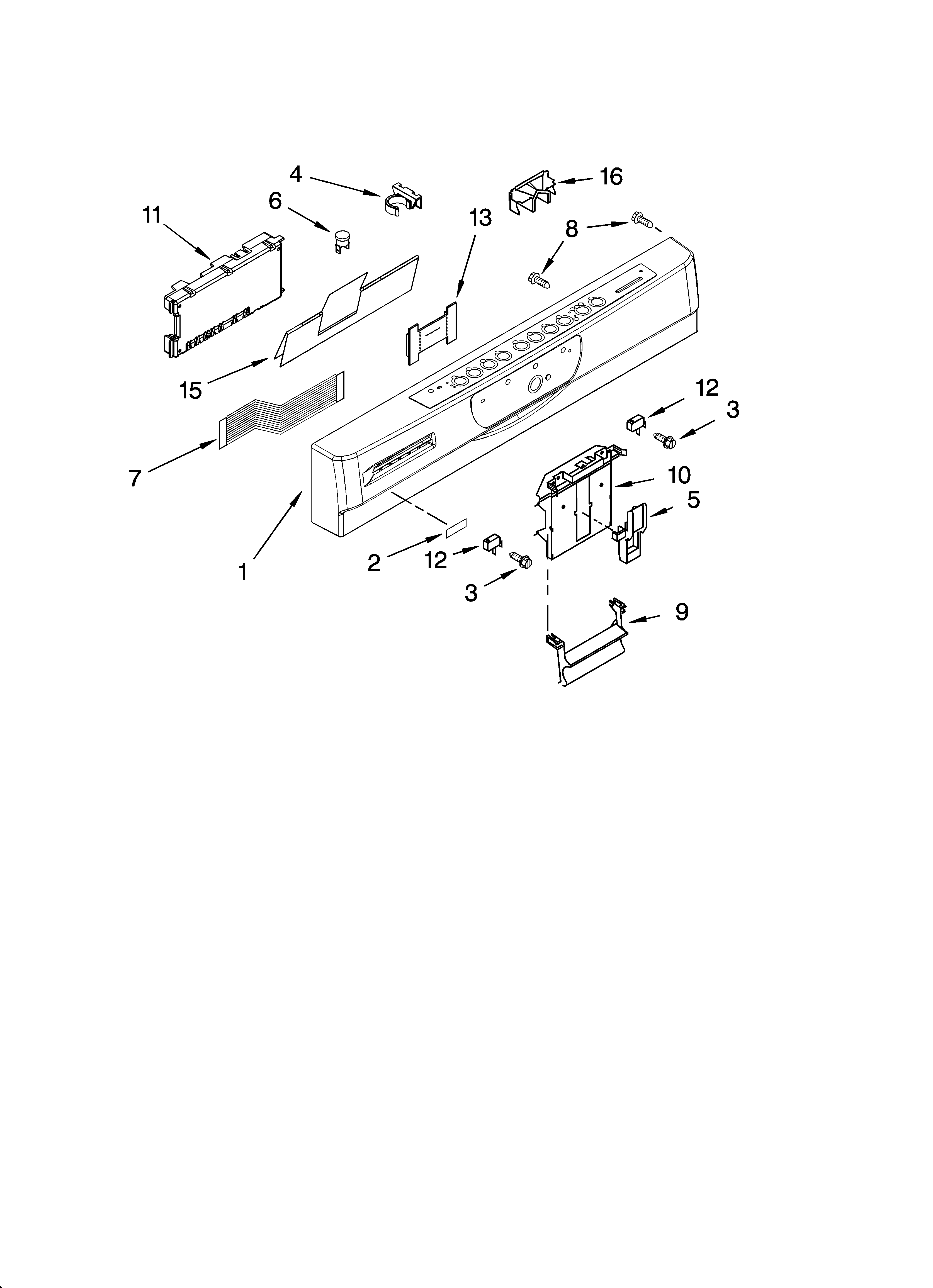 Kenmore Elite 66576972K602 control panel parts diagram