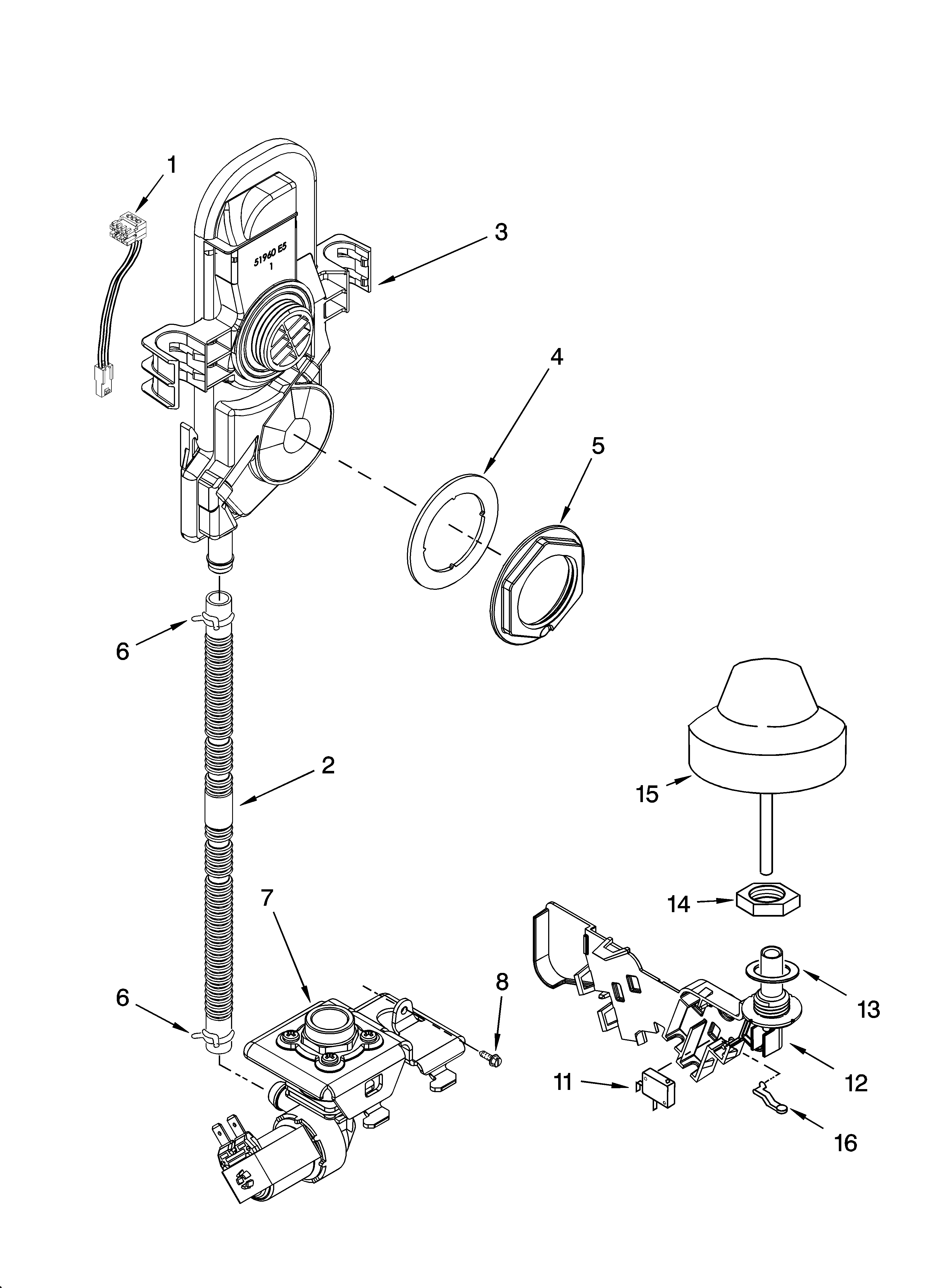 Kenmore Elite 66576972K602 fill and overfill parts diagram