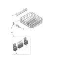 Kenmore Elite 66576972K602 lower rack parts, optional parts (not included) diagram