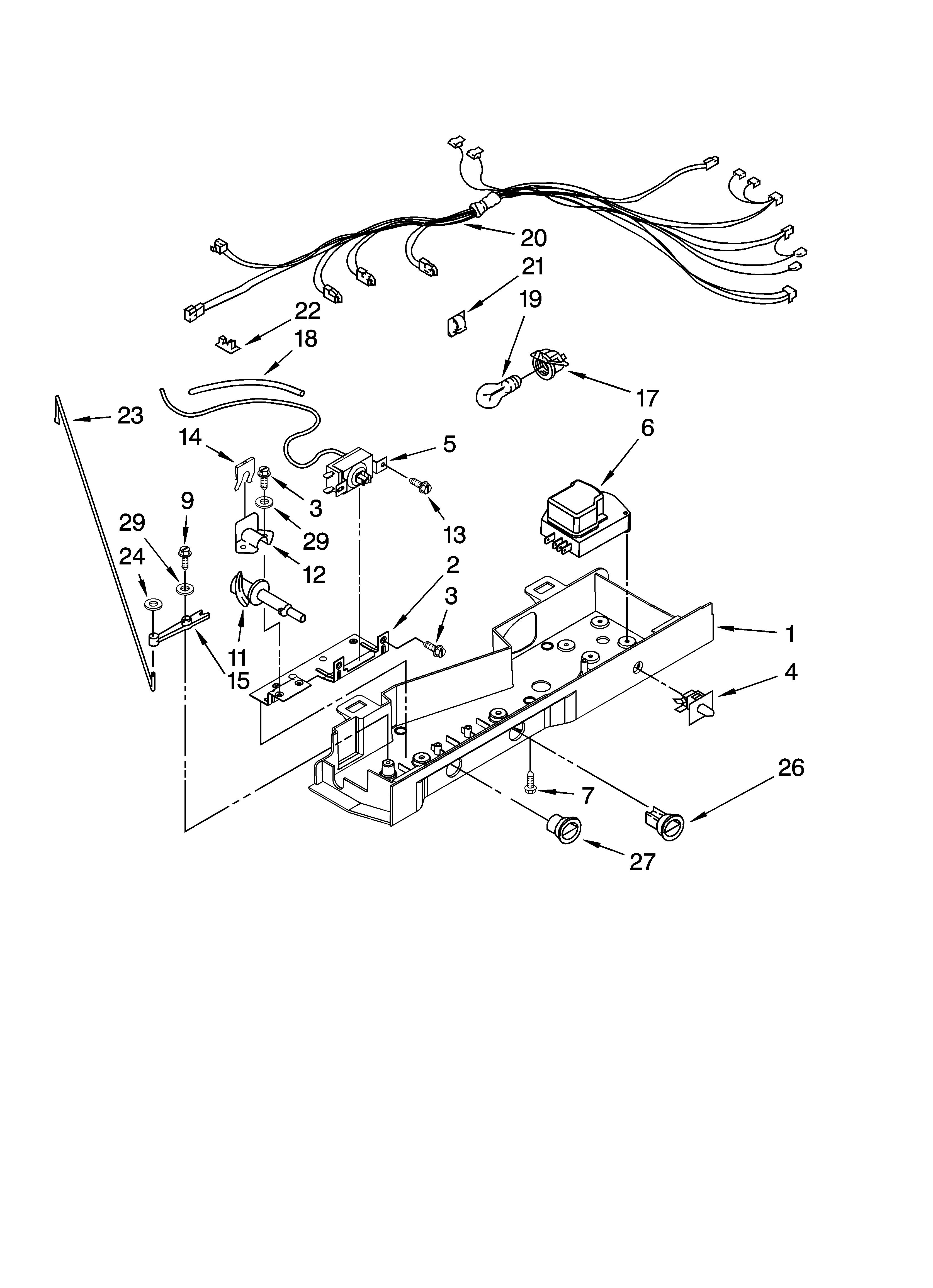 Kenmore 10657162700 control parts diagram