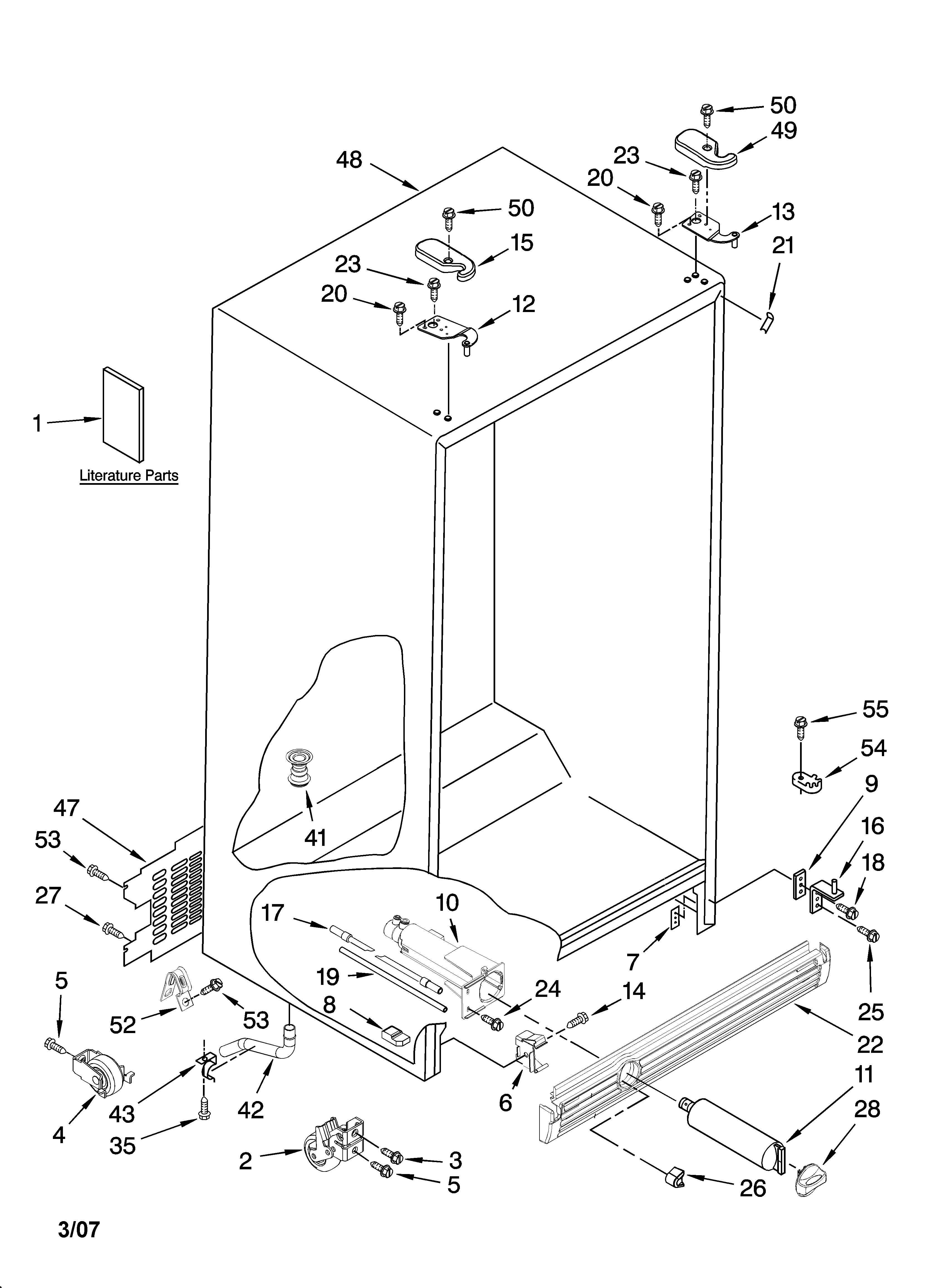 Kenmore 10657379700 cabinet parts diagram