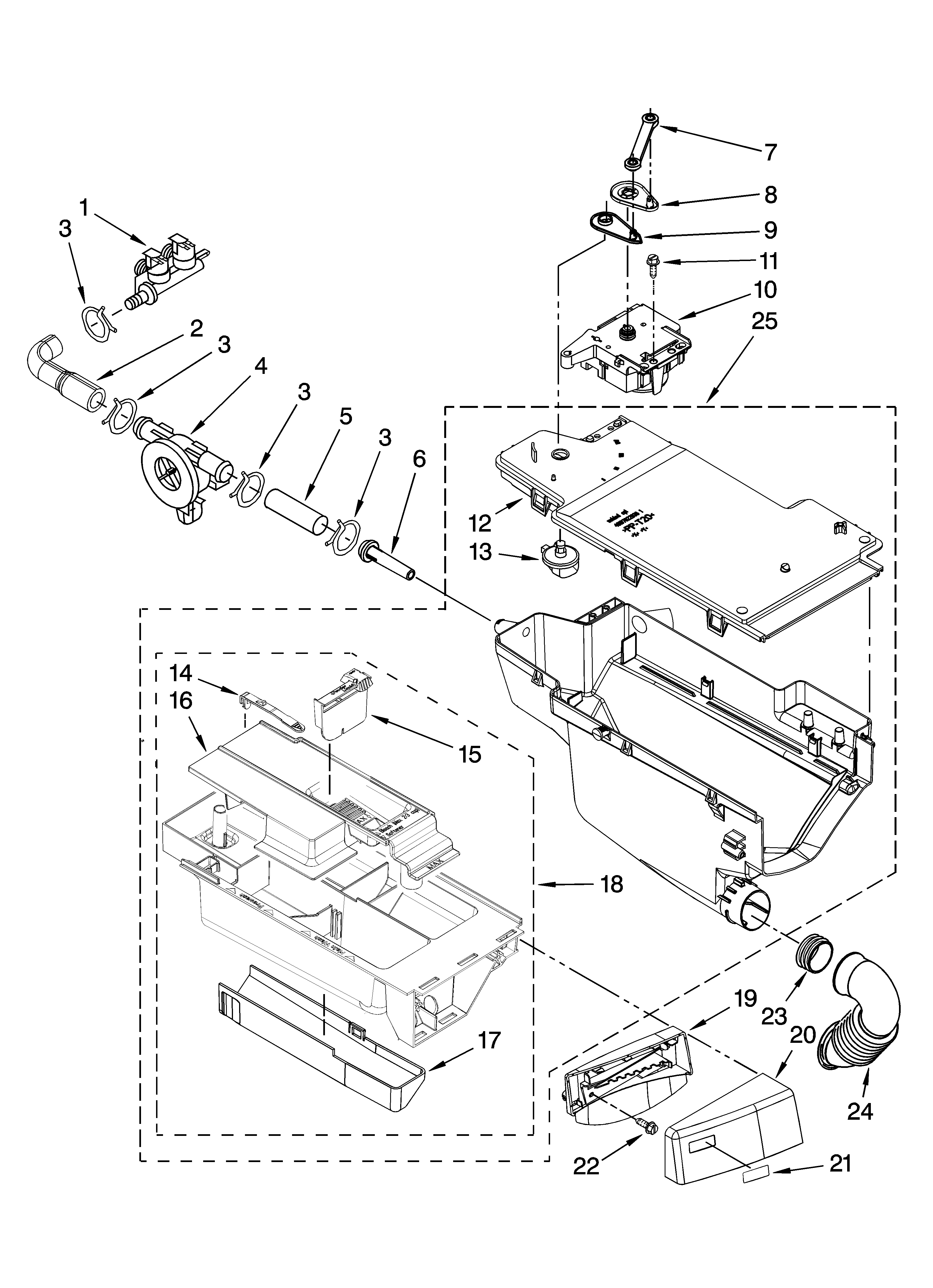 Kenmore Elite 11047089600 dispenser parts diagram