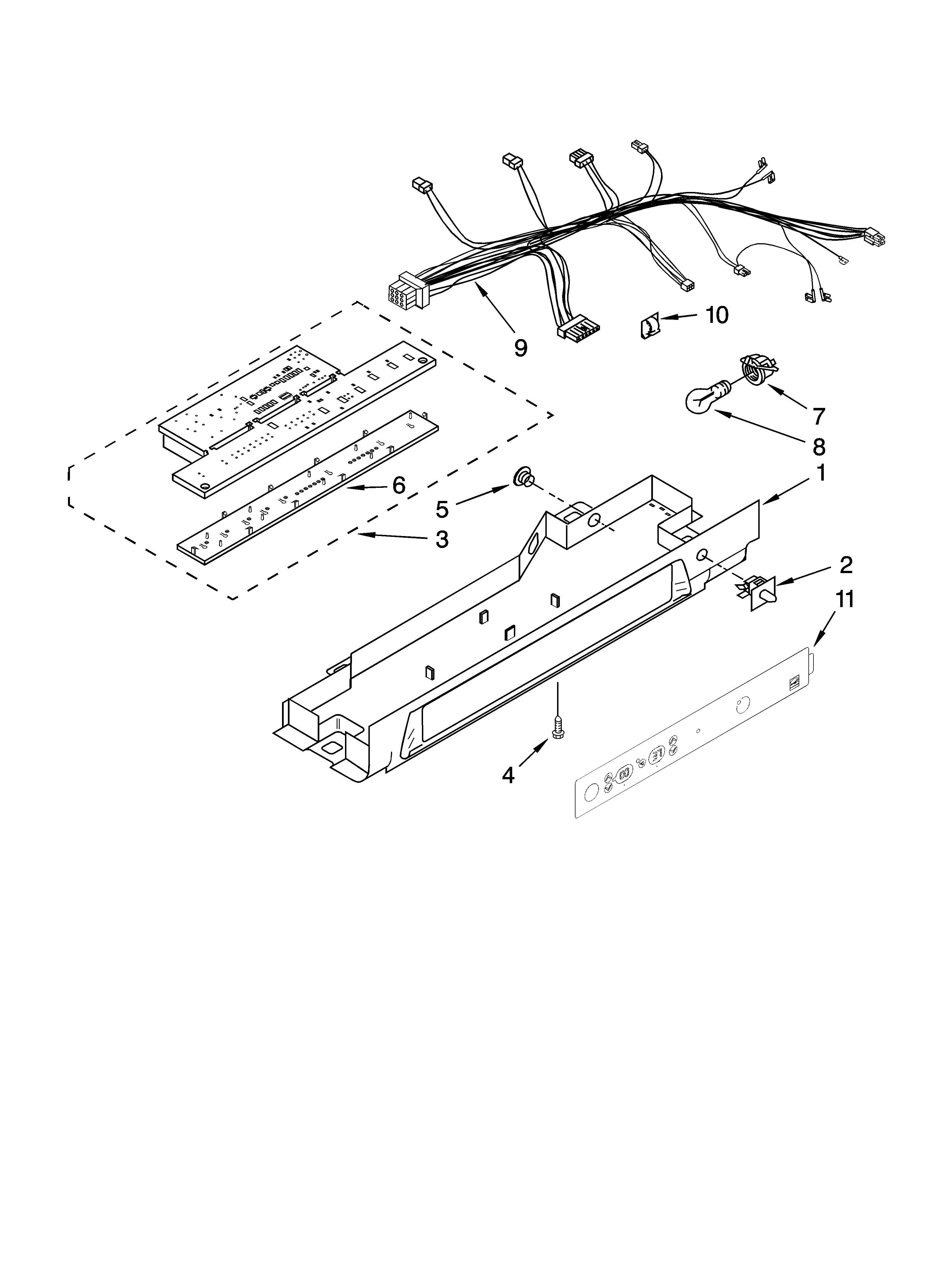 Kenmore Elite 10658976701 control parts diagram