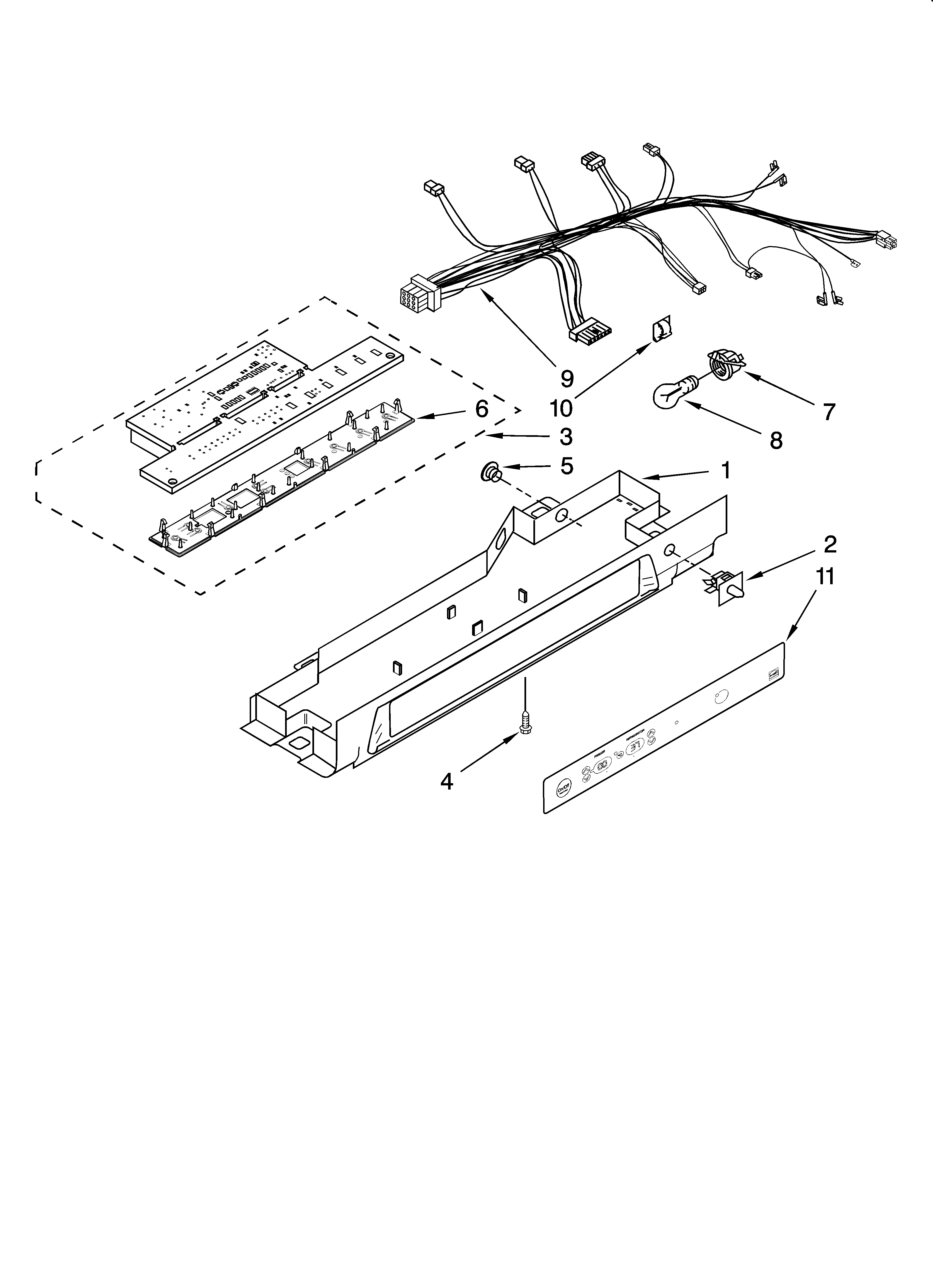 Kenmore Elite 10658162703 control parts diagram